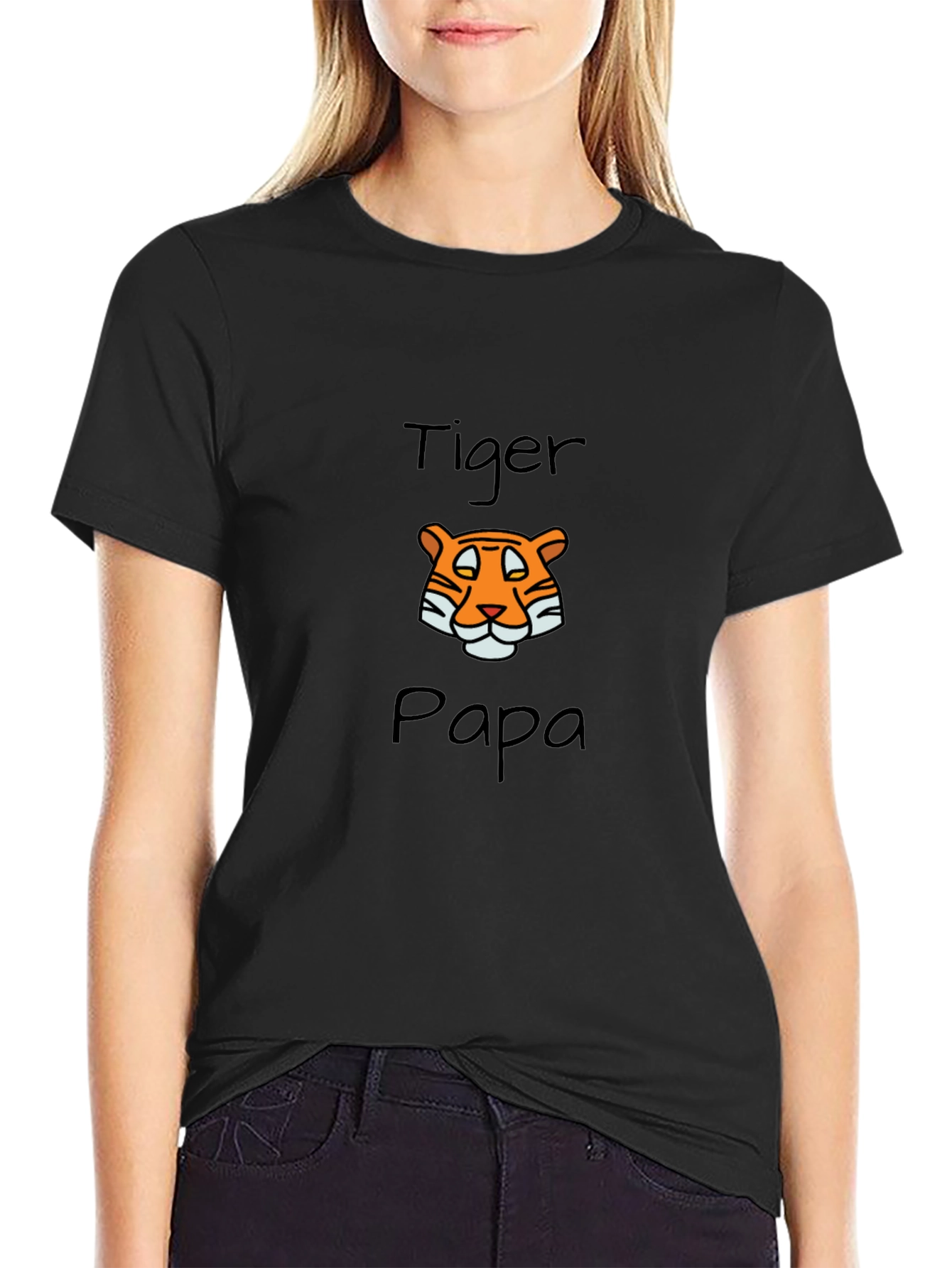 Tiger Papa Graphic T-Shirt - Black