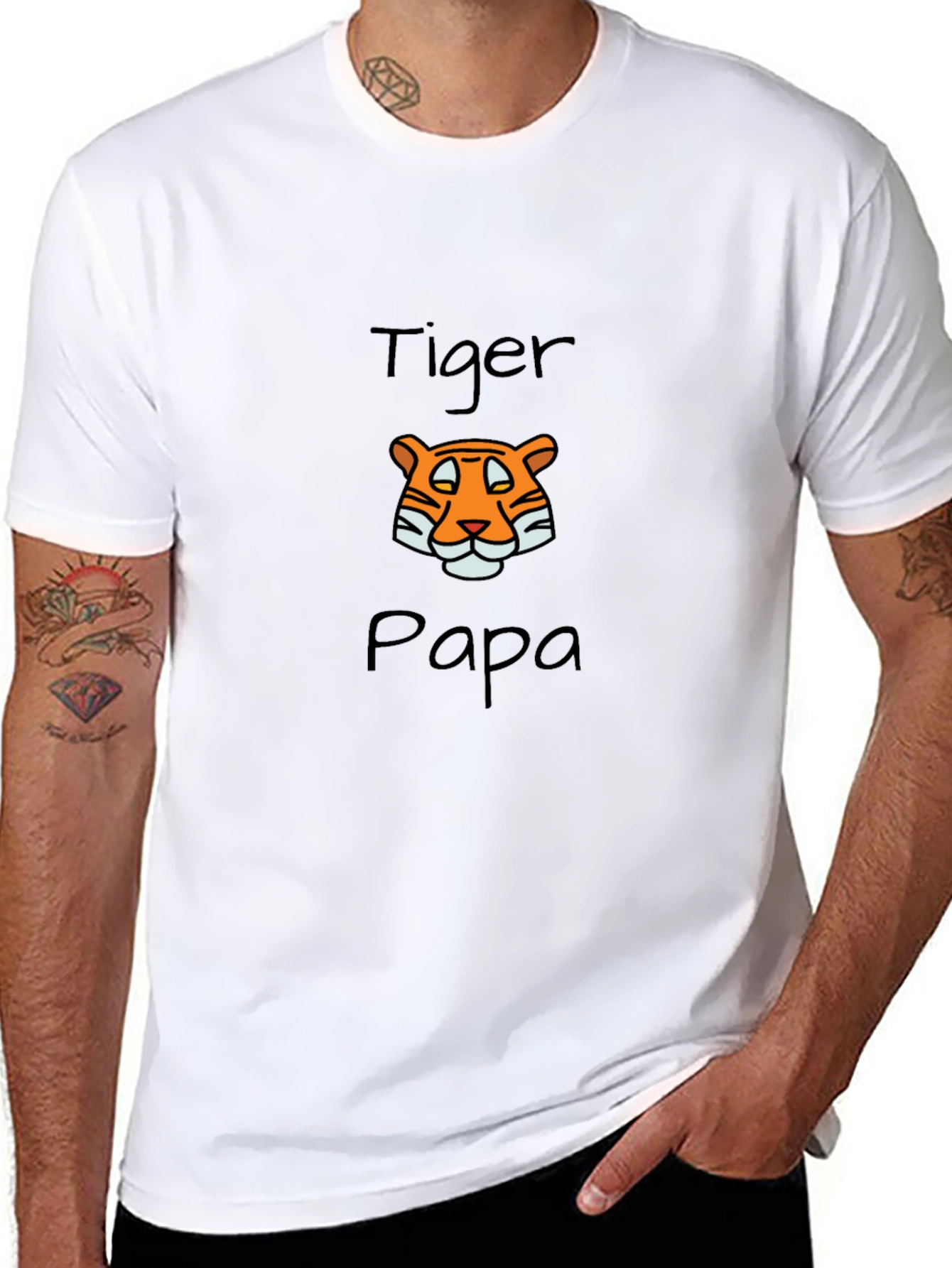 Tiger Papa Graphic T-Shirt - Black
