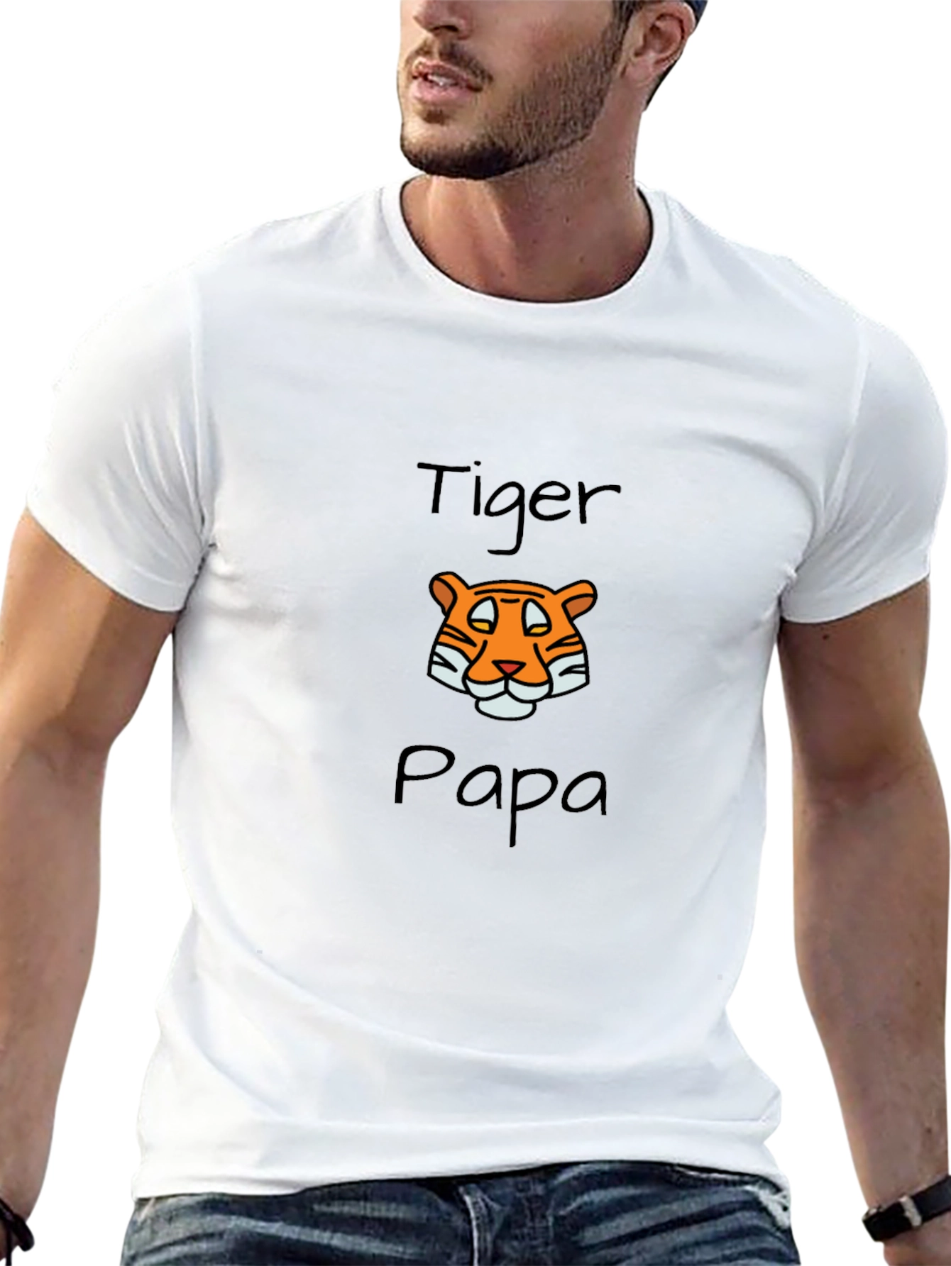 Tiger Papa Graphic T-Shirt - Black