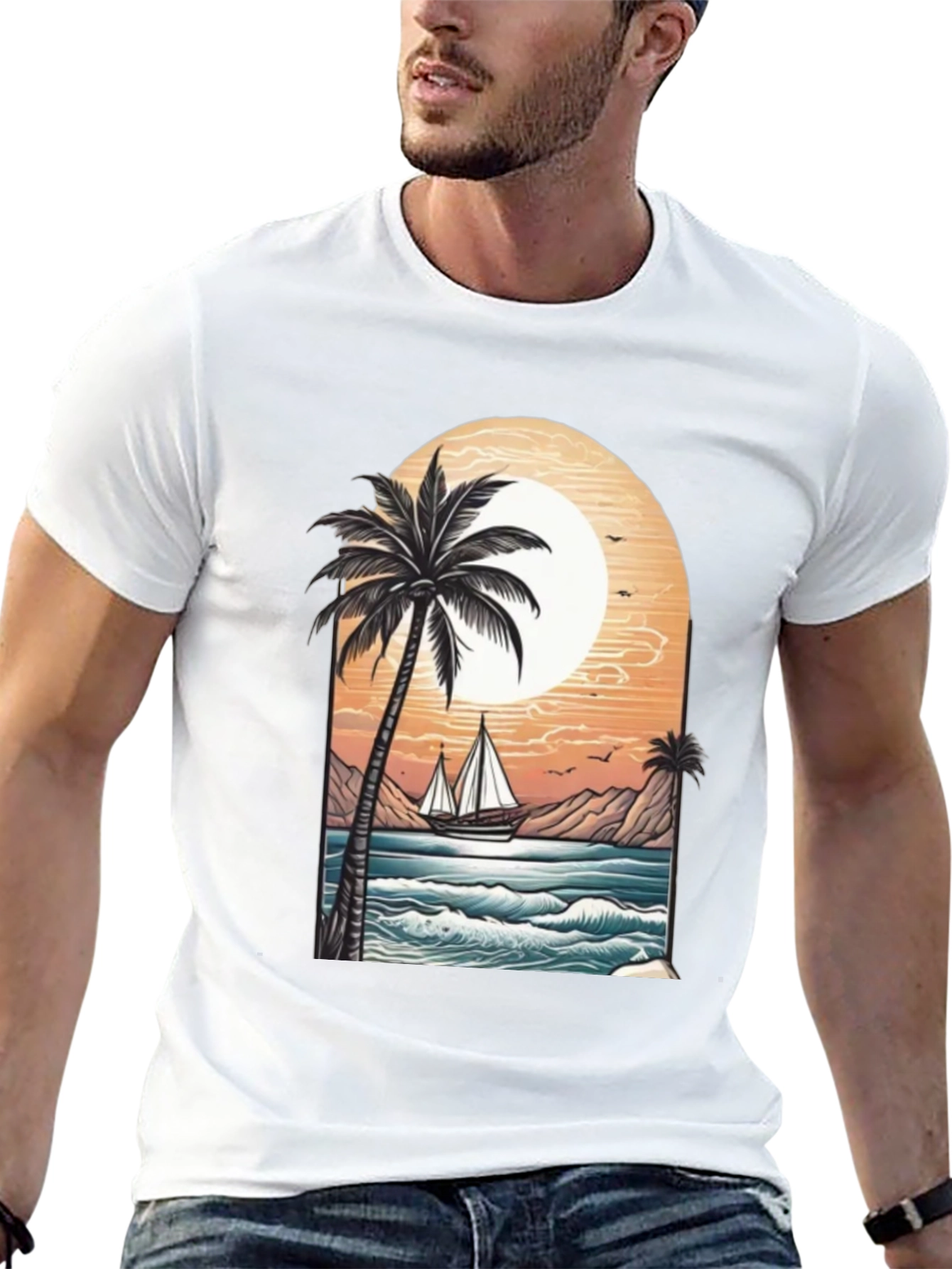 Tropical Paradise Graphic Tee - Black