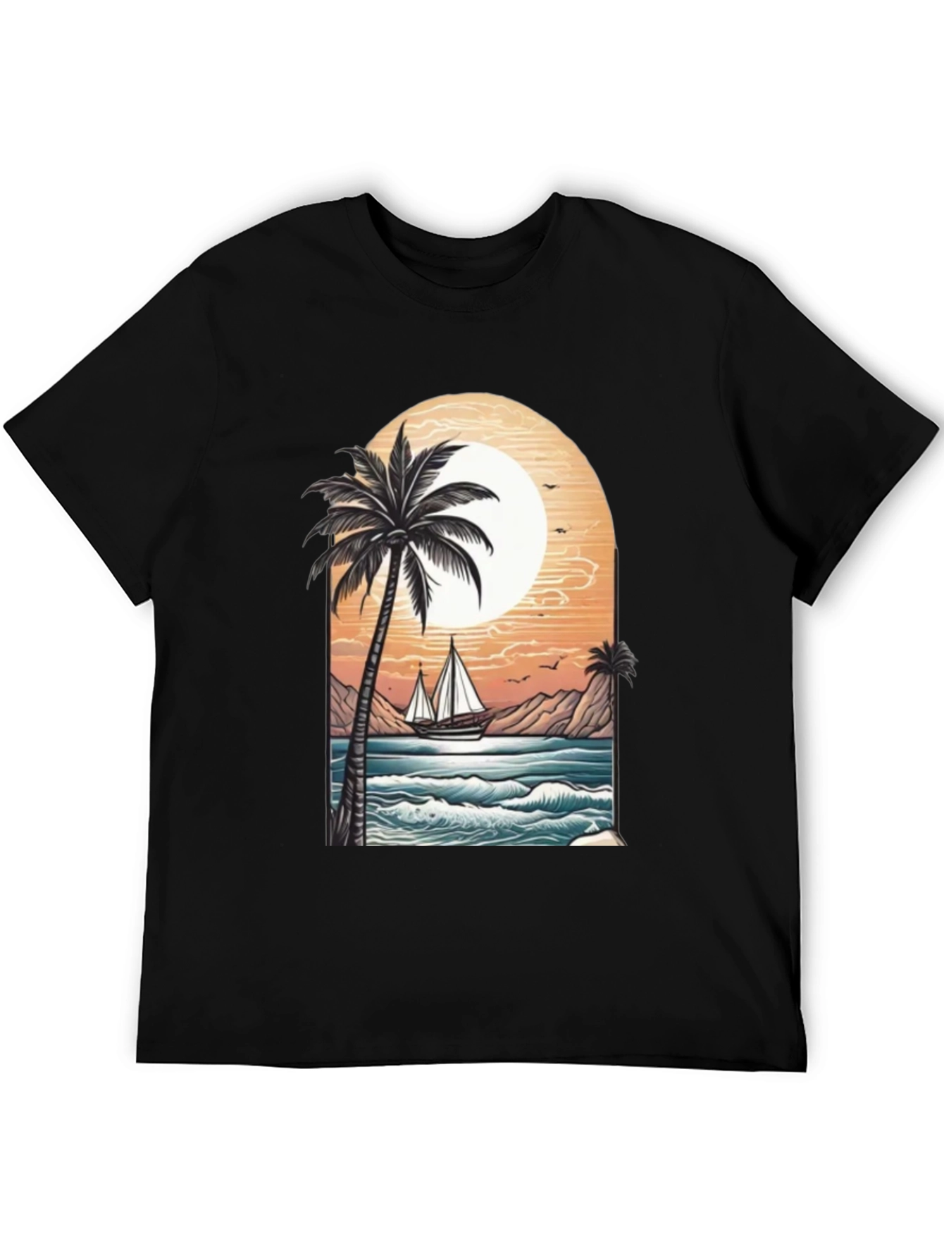 Tropical Paradise Graphic Tee - Black