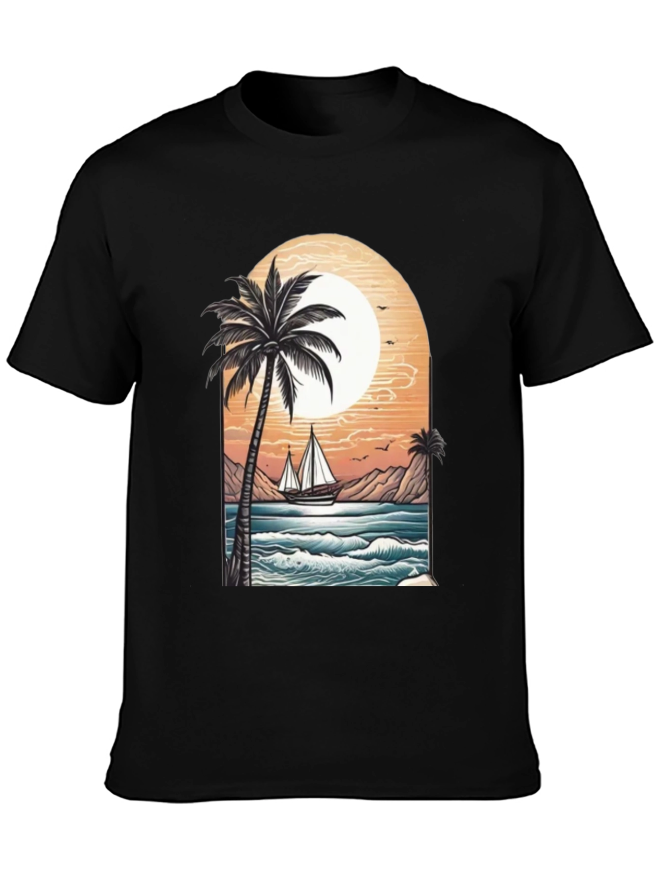 Tropical Paradise Graphic Tee - Black