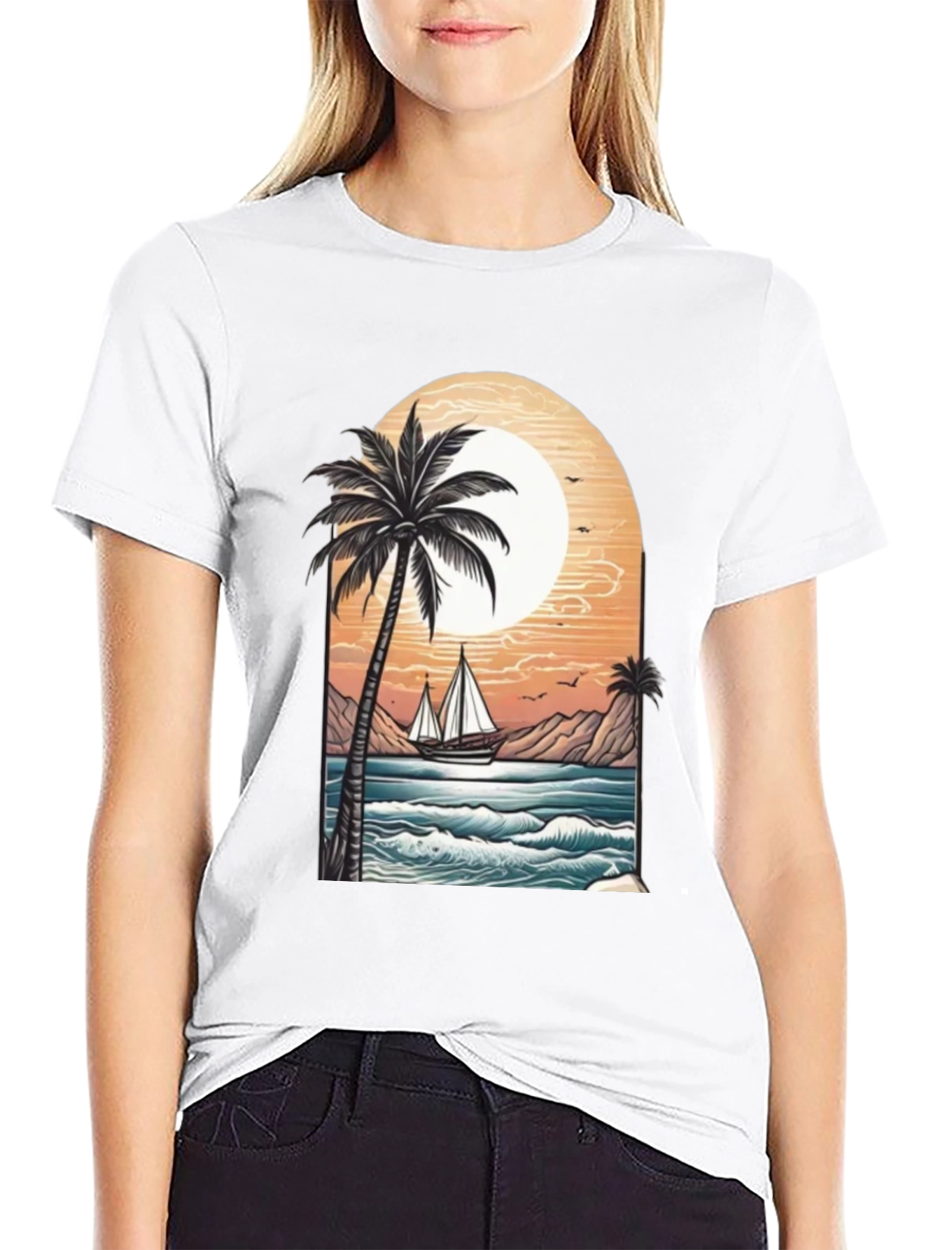 Tropical Paradise Graphic Tee - Black