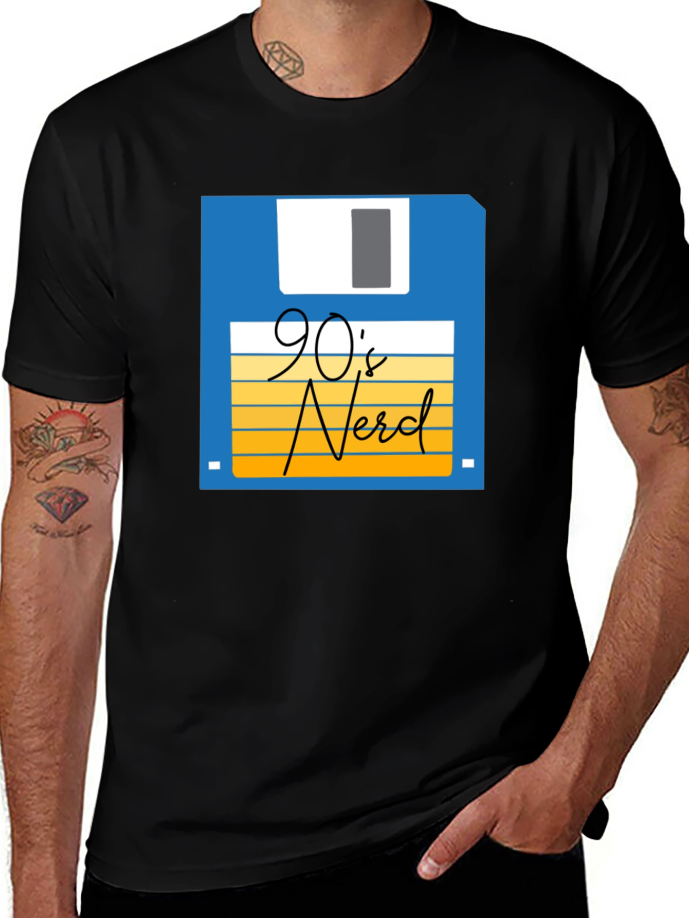90s Nerd T-Shirt - Retro Floppy Disk Design
