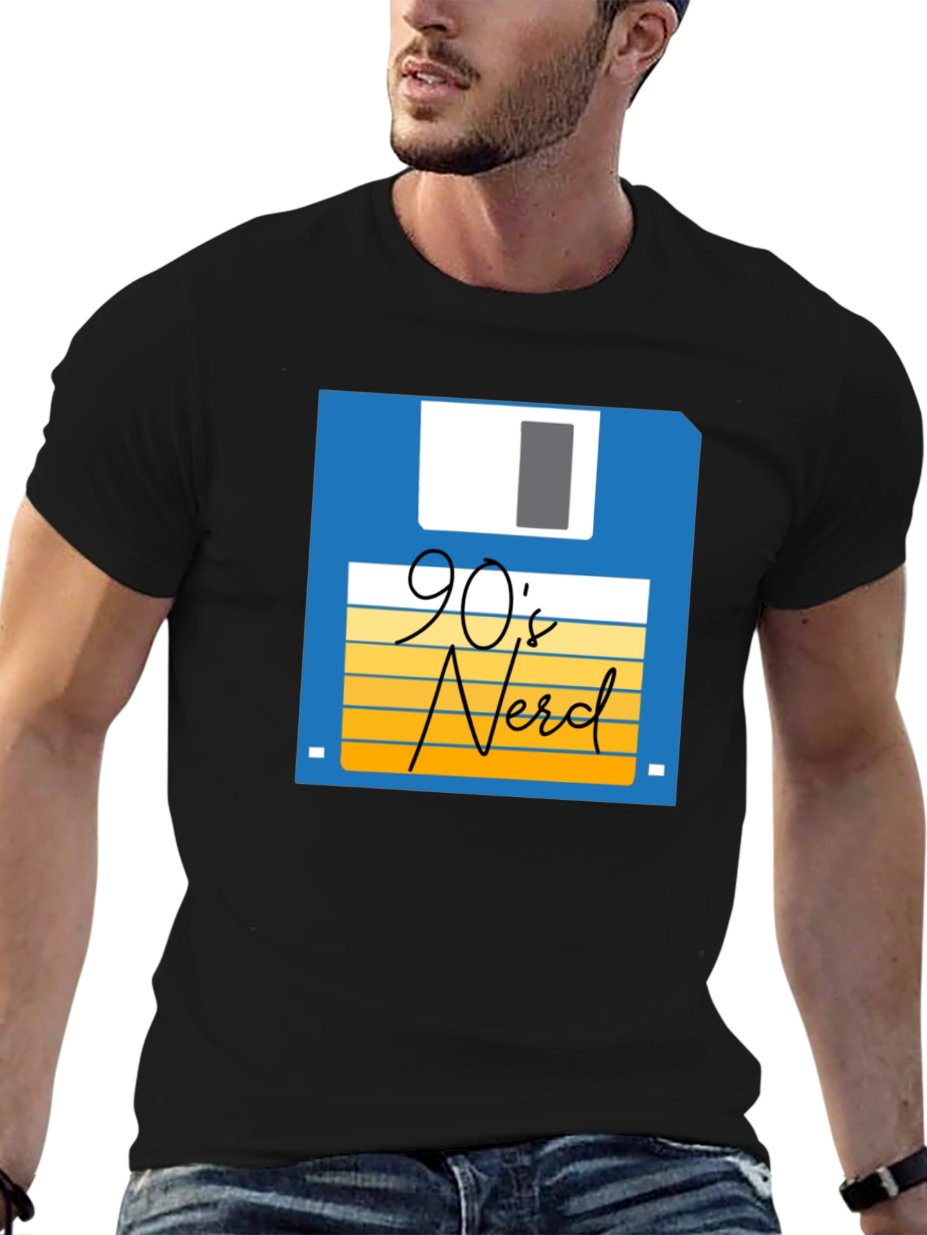 90s Nerd T-Shirt - Retro Floppy Disk Design