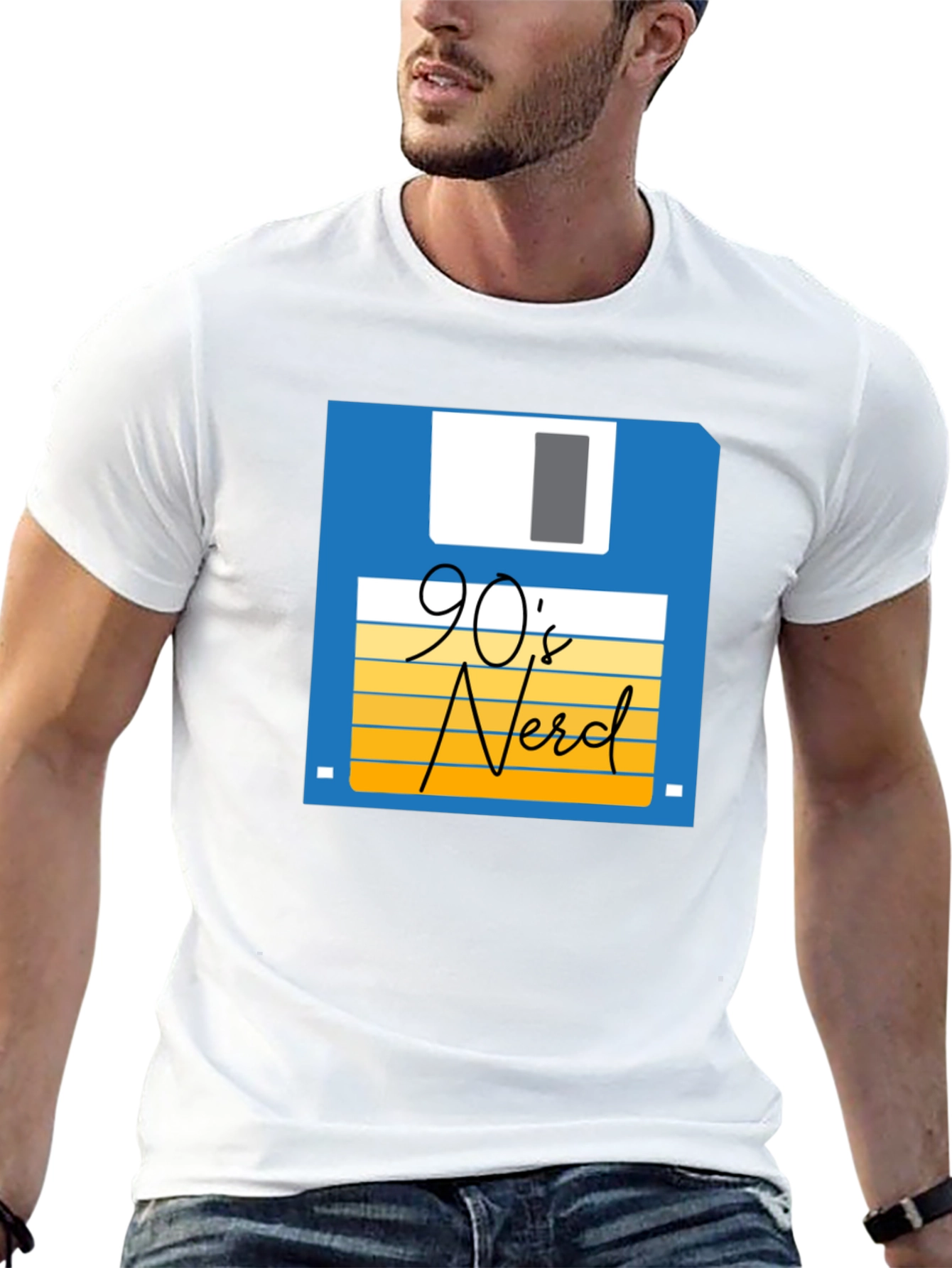90s Nerd T-Shirt - Retro Floppy Disk Design