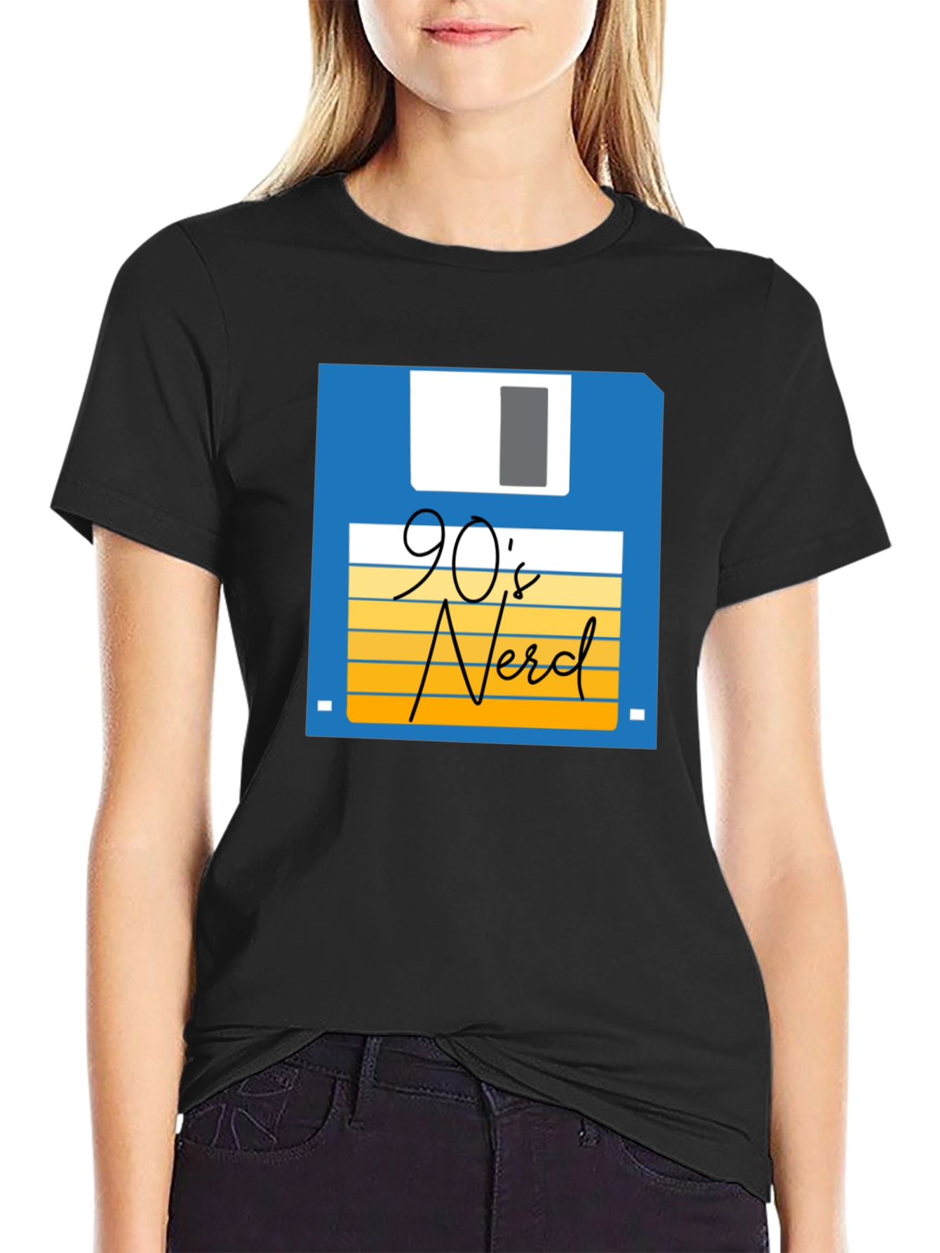 90s Nerd T-Shirt - Retro Floppy Disk Design
