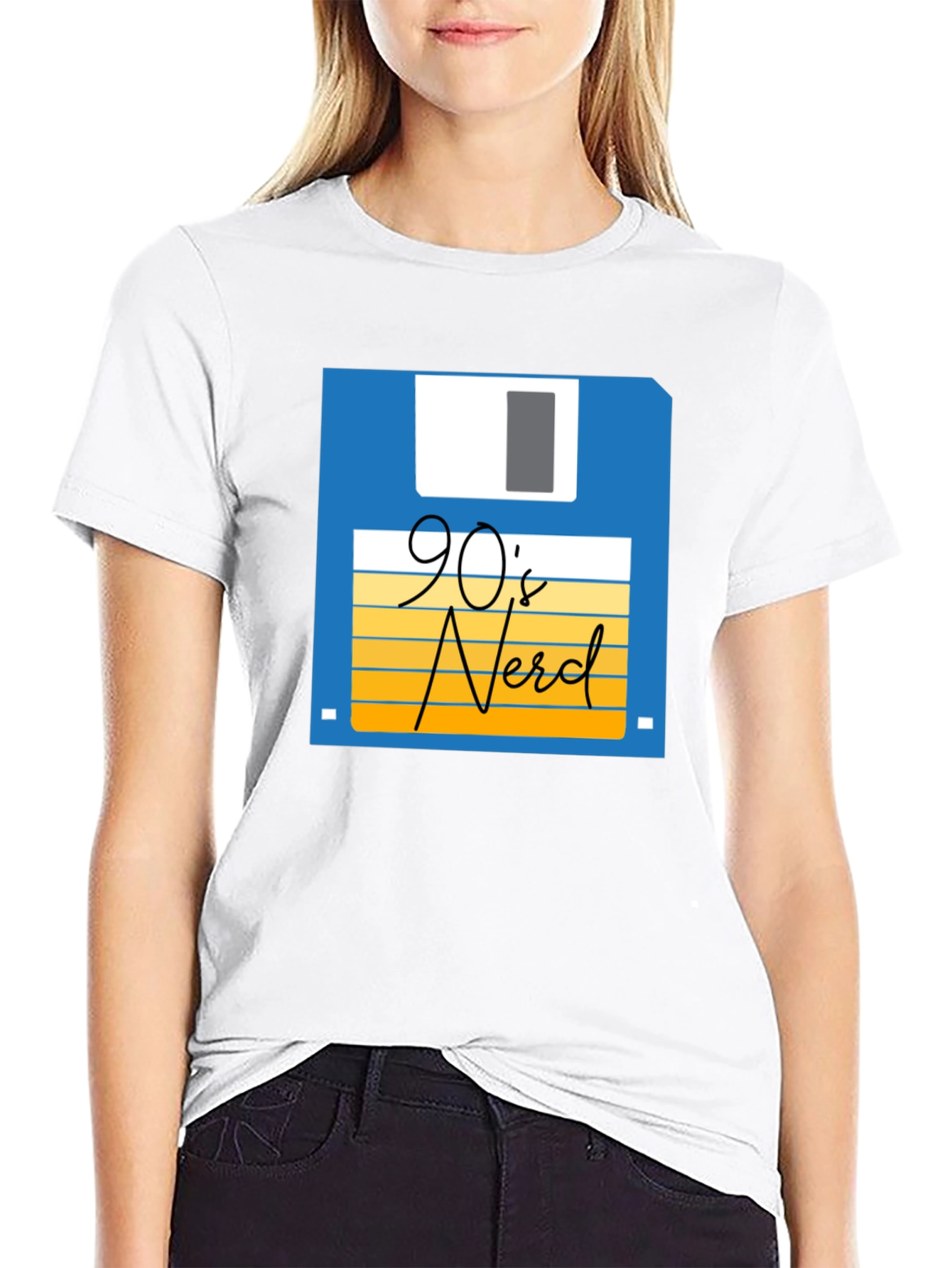 90s Nerd T-Shirt - Retro Floppy Disk Design