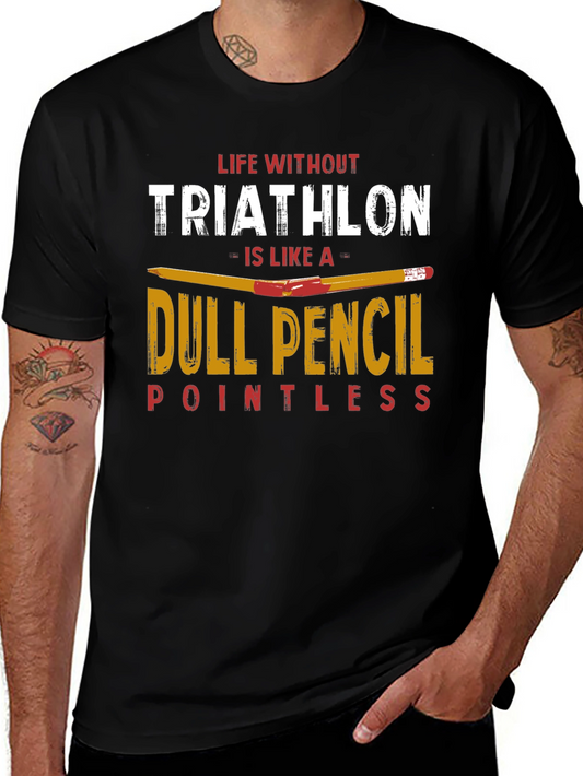 Triathlon Dull Pencil T-Shirt for Athletes