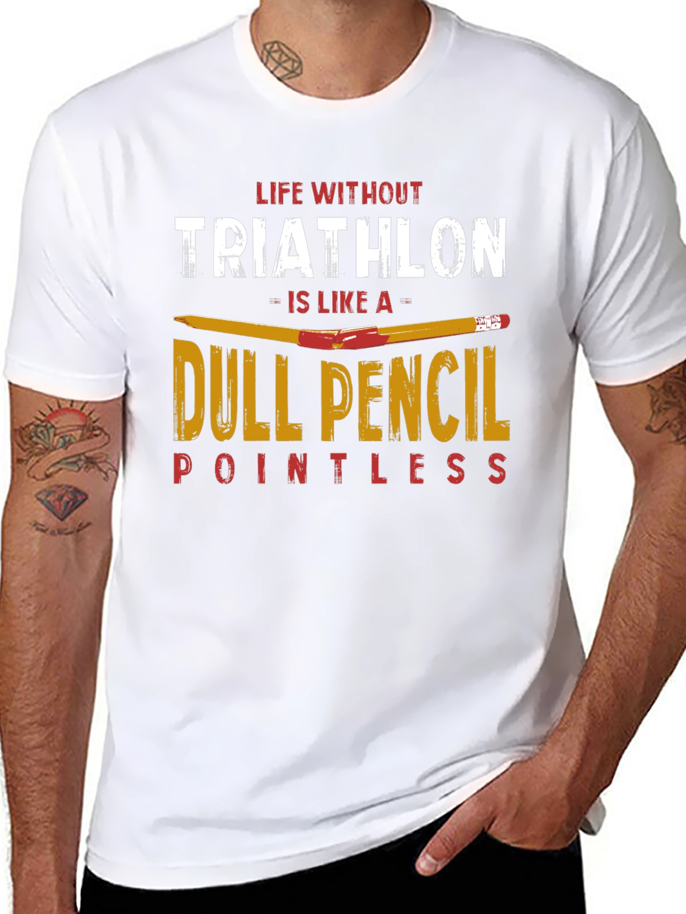 Triathlon Dull Pencil T-Shirt for Athletes