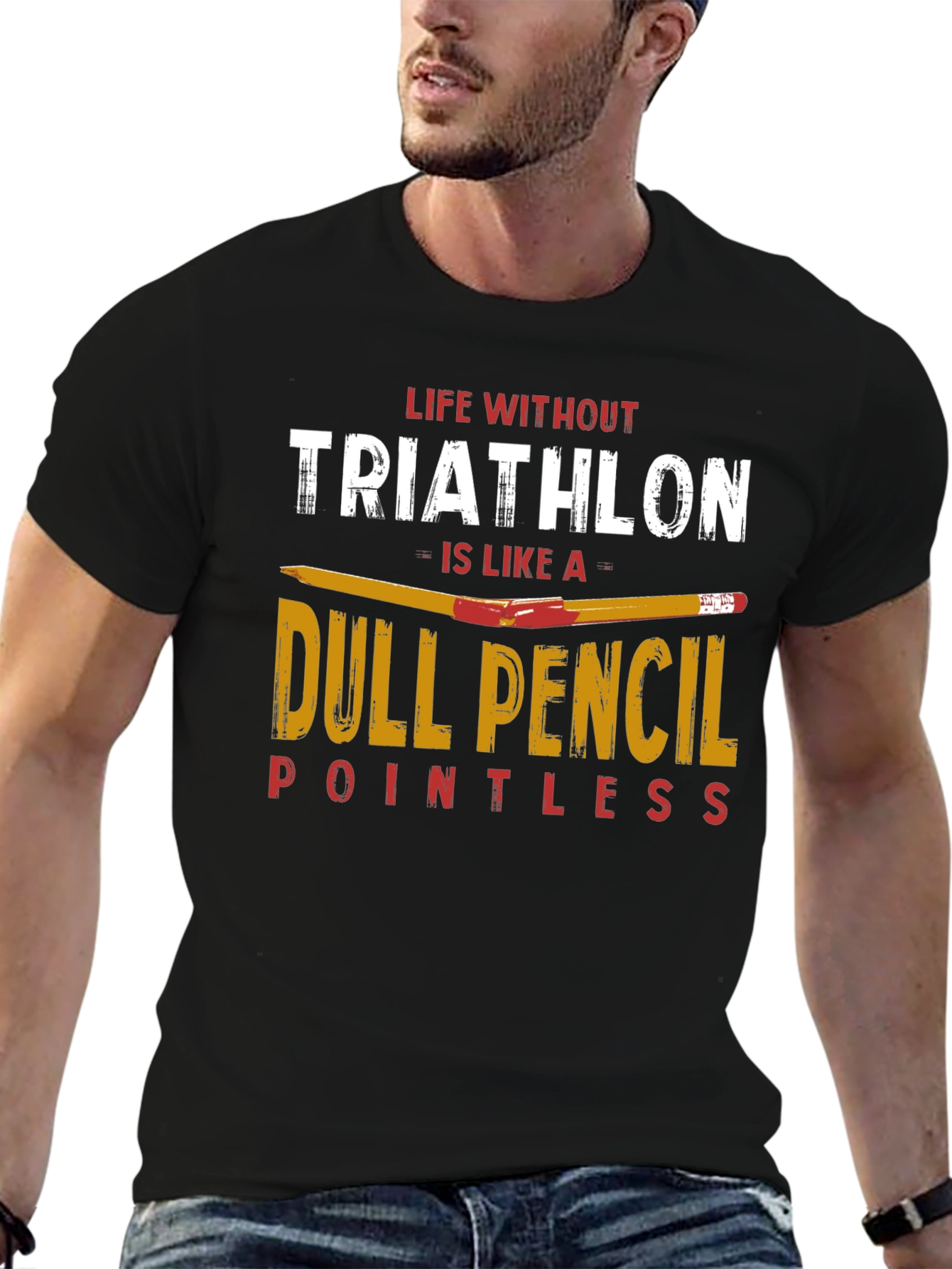 Triathlon Dull Pencil T-Shirt for Athletes