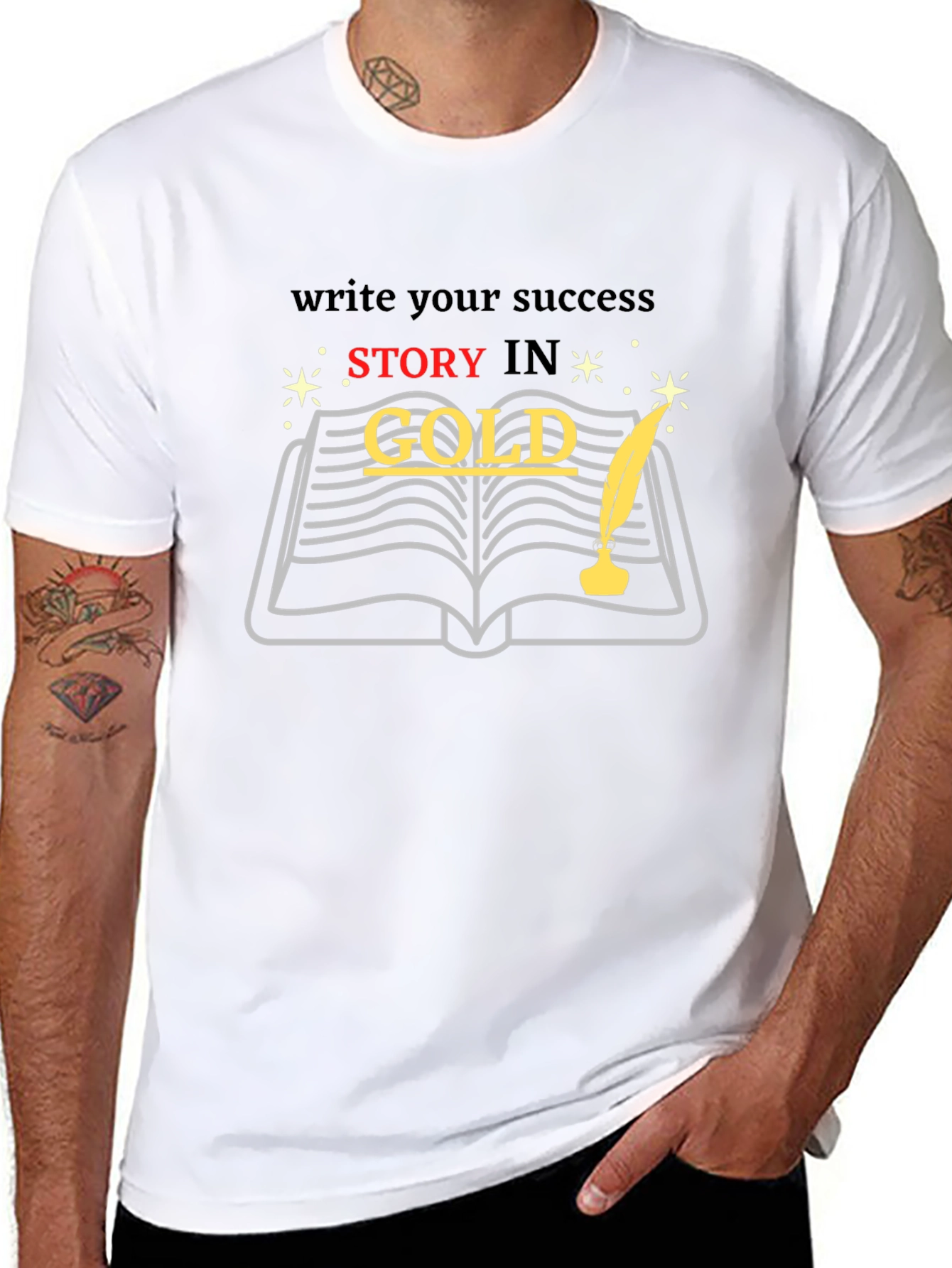 Write Your Success Story in Gold T-Shirt