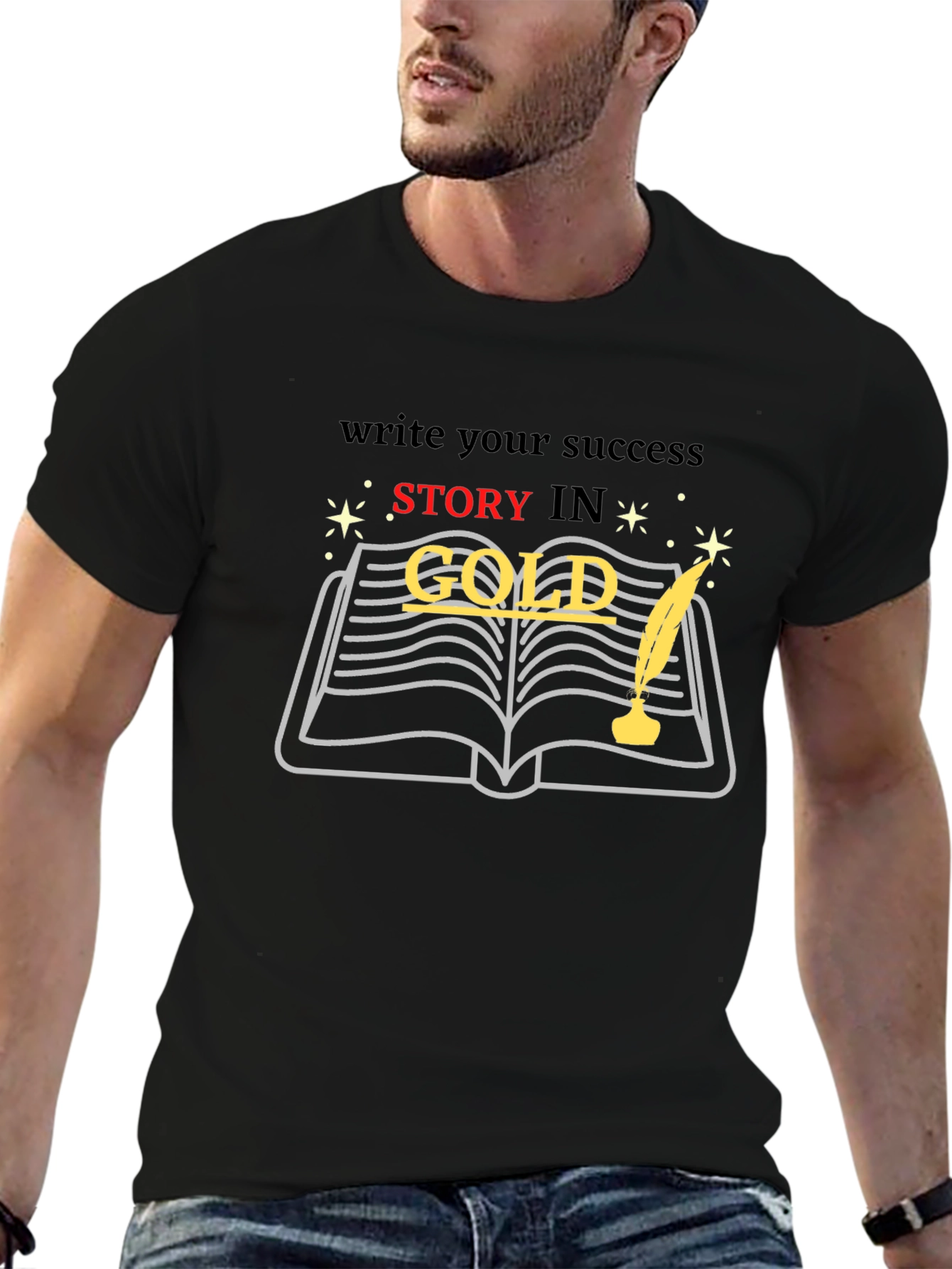 Write Your Success Story in Gold T-Shirt