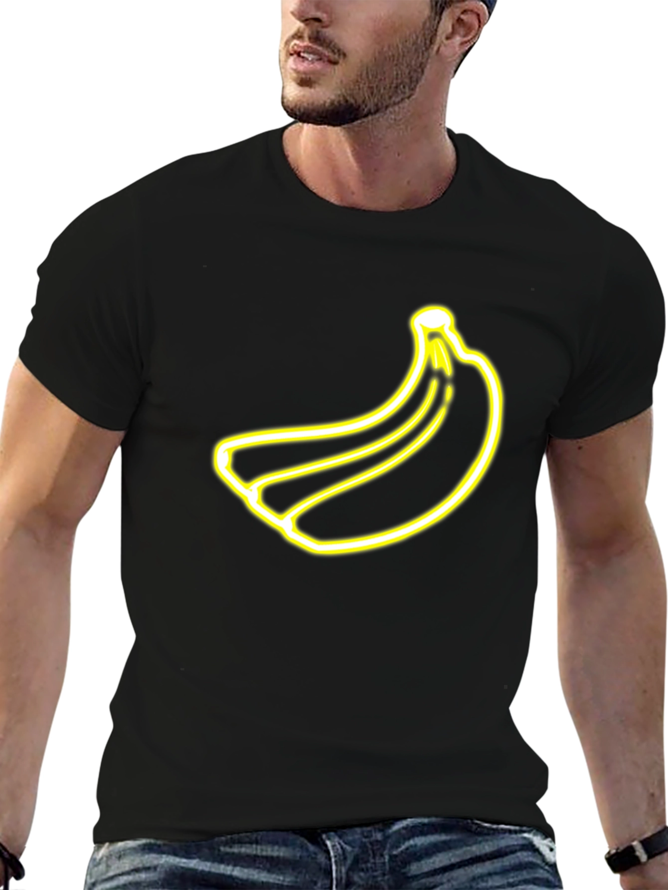 Banana Neon Graphic Black T-Shirt