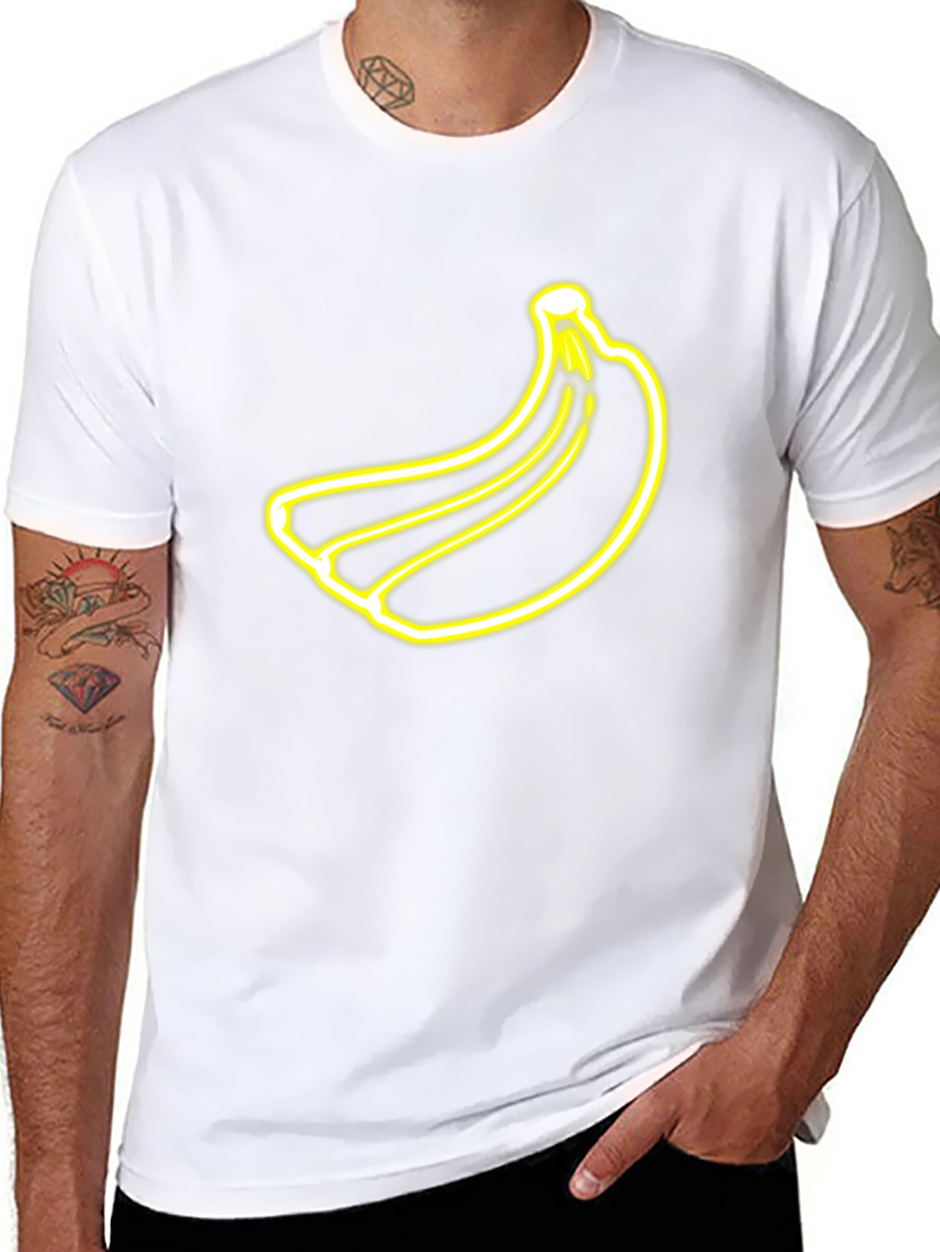 Banana Neon Graphic Black T-Shirt