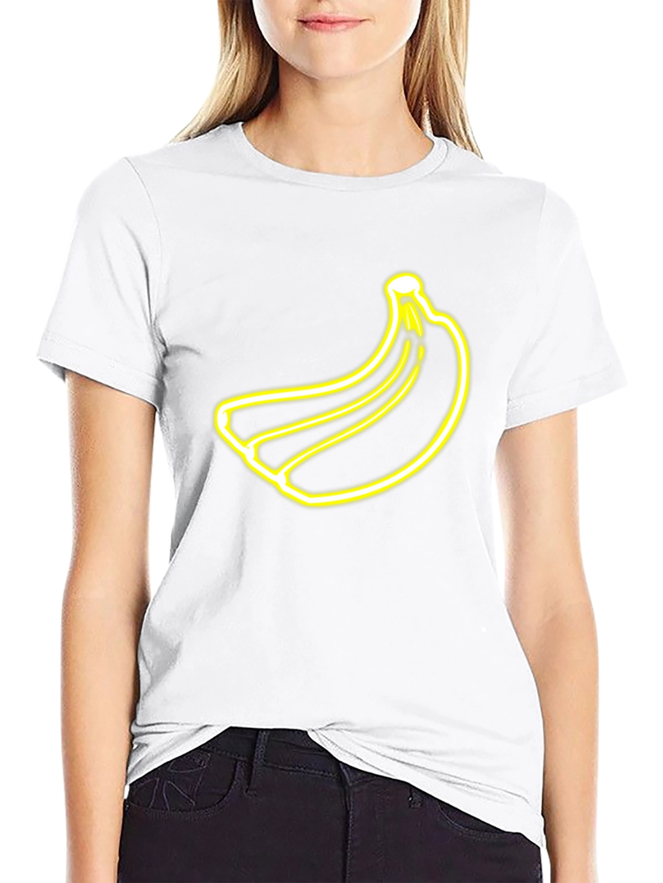 Banana Neon Graphic Black T-Shirt