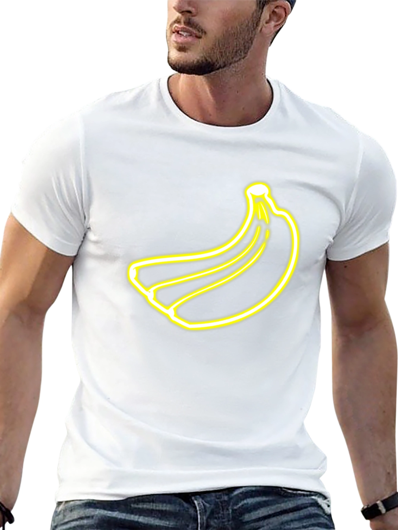 Banana Neon Graphic Black T-Shirt