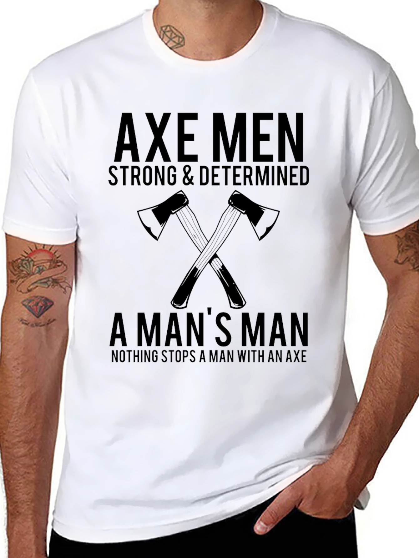 Axe Men Graphic T-Shirt - Strong & Determined Design