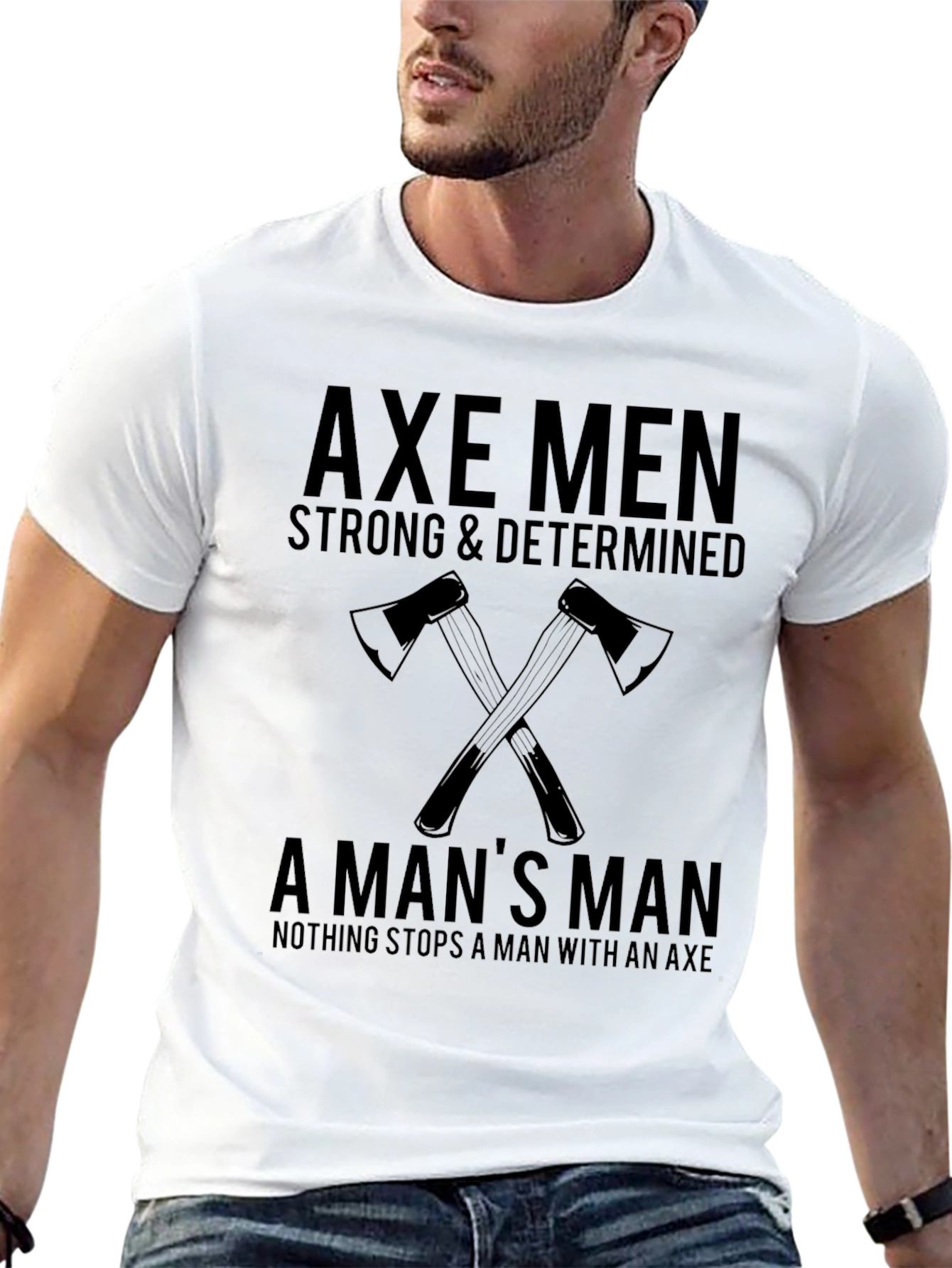 Axe Men Graphic T-Shirt - Strong & Determined Design