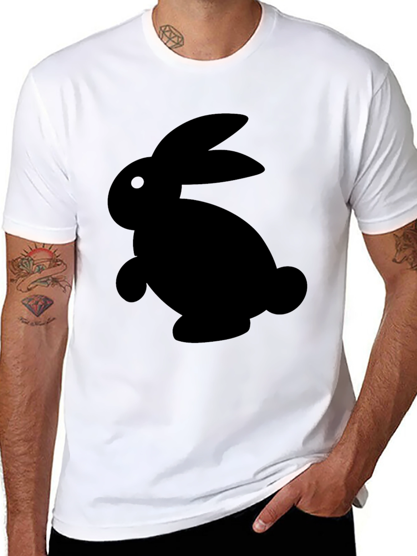 Black Rabbit Graphic T-Shirt - Casual Comfort