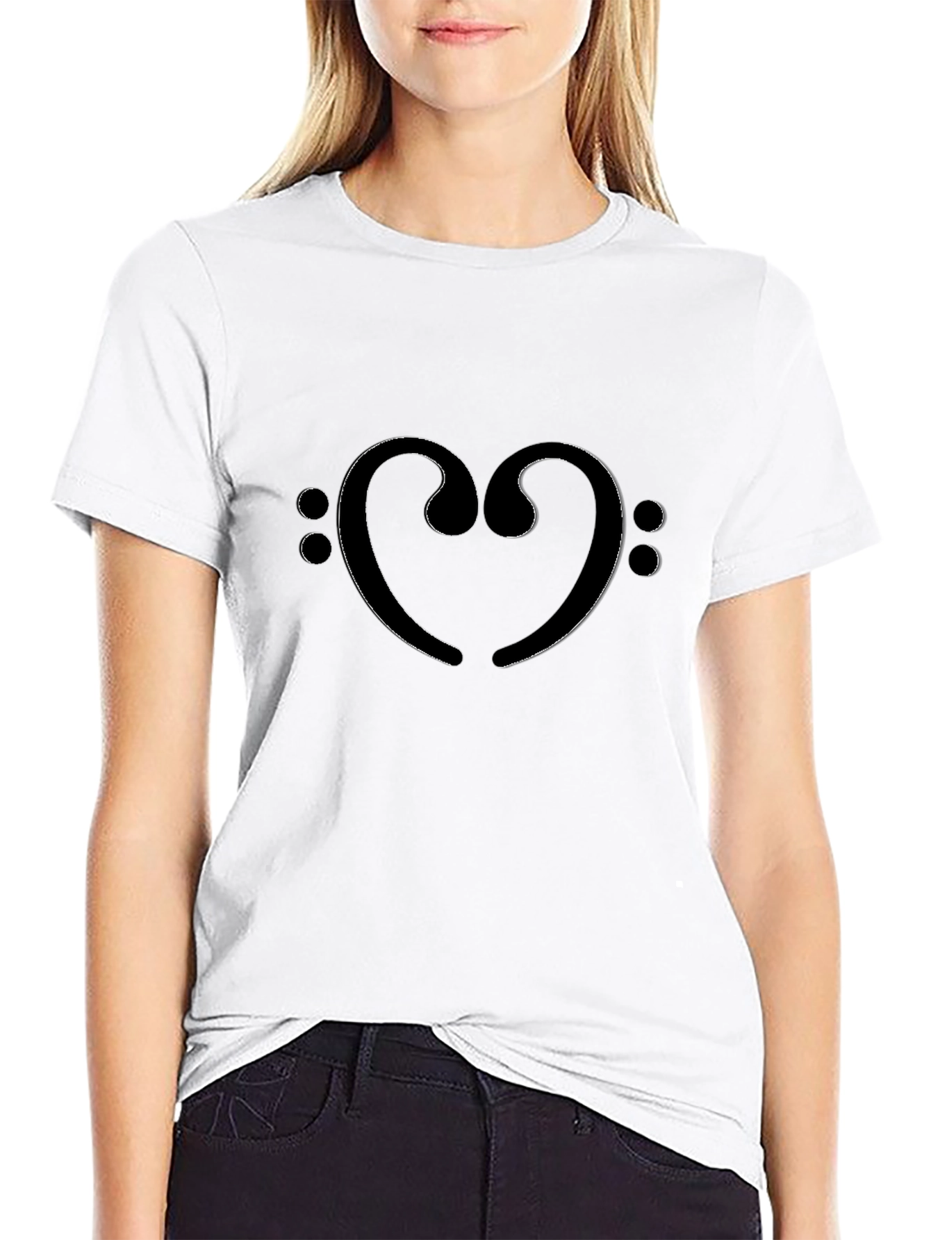 Bass Clef Heart T-Shirt - Music Lover Tee