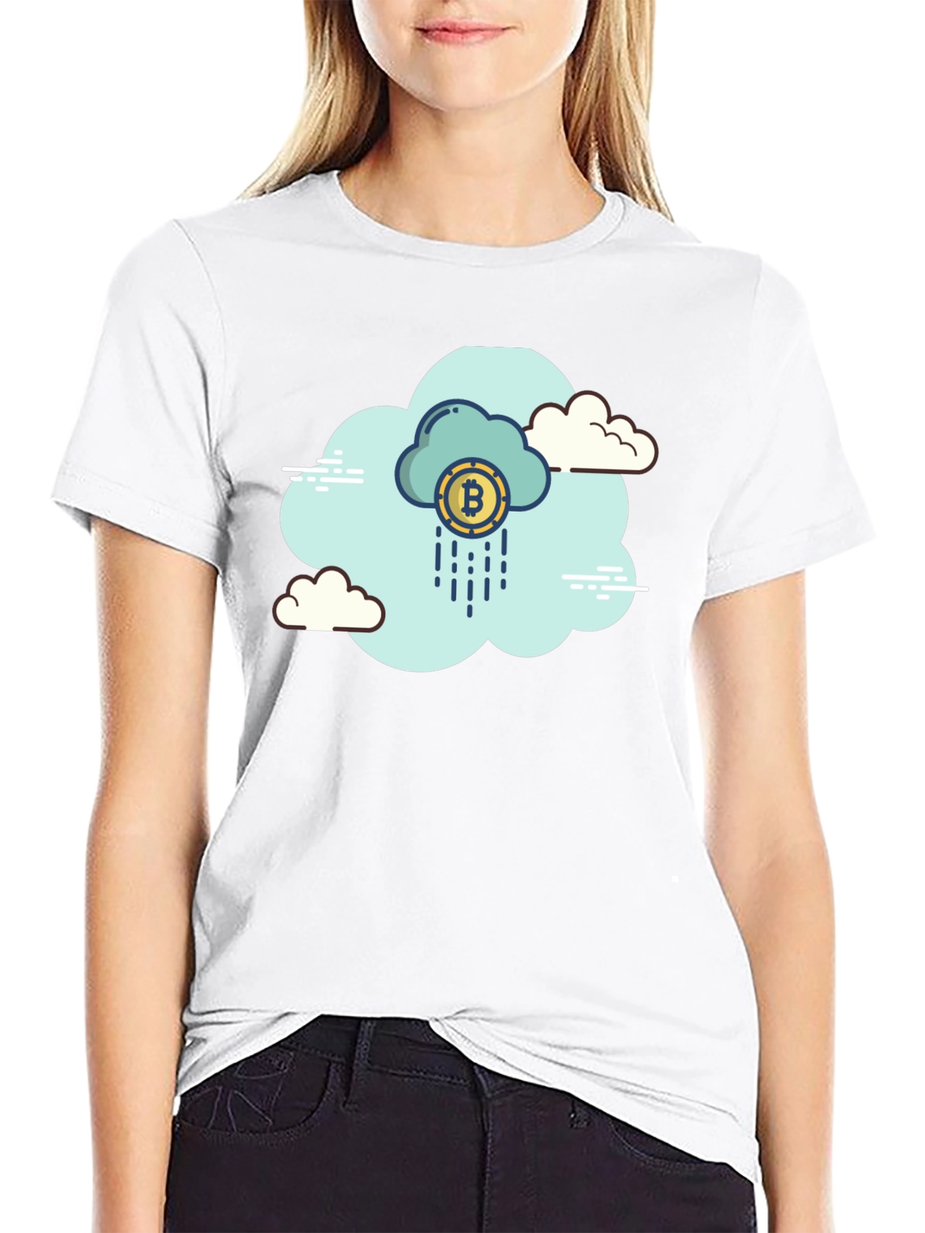 Bitcoin Cloud Black T-Shirt - Crypto Currency Tee