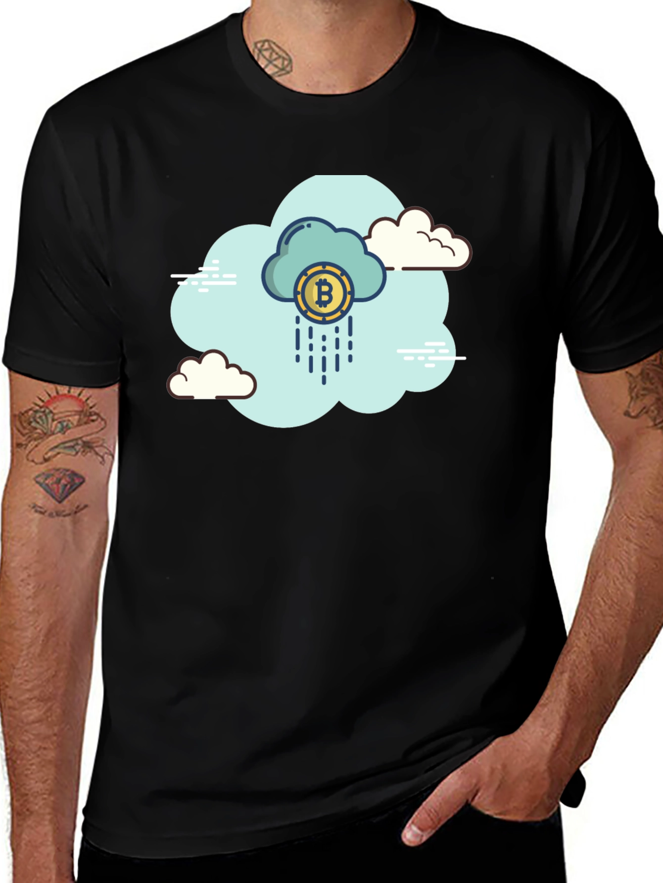 Bitcoin Cloud Black T-Shirt - Crypto Currency Tee