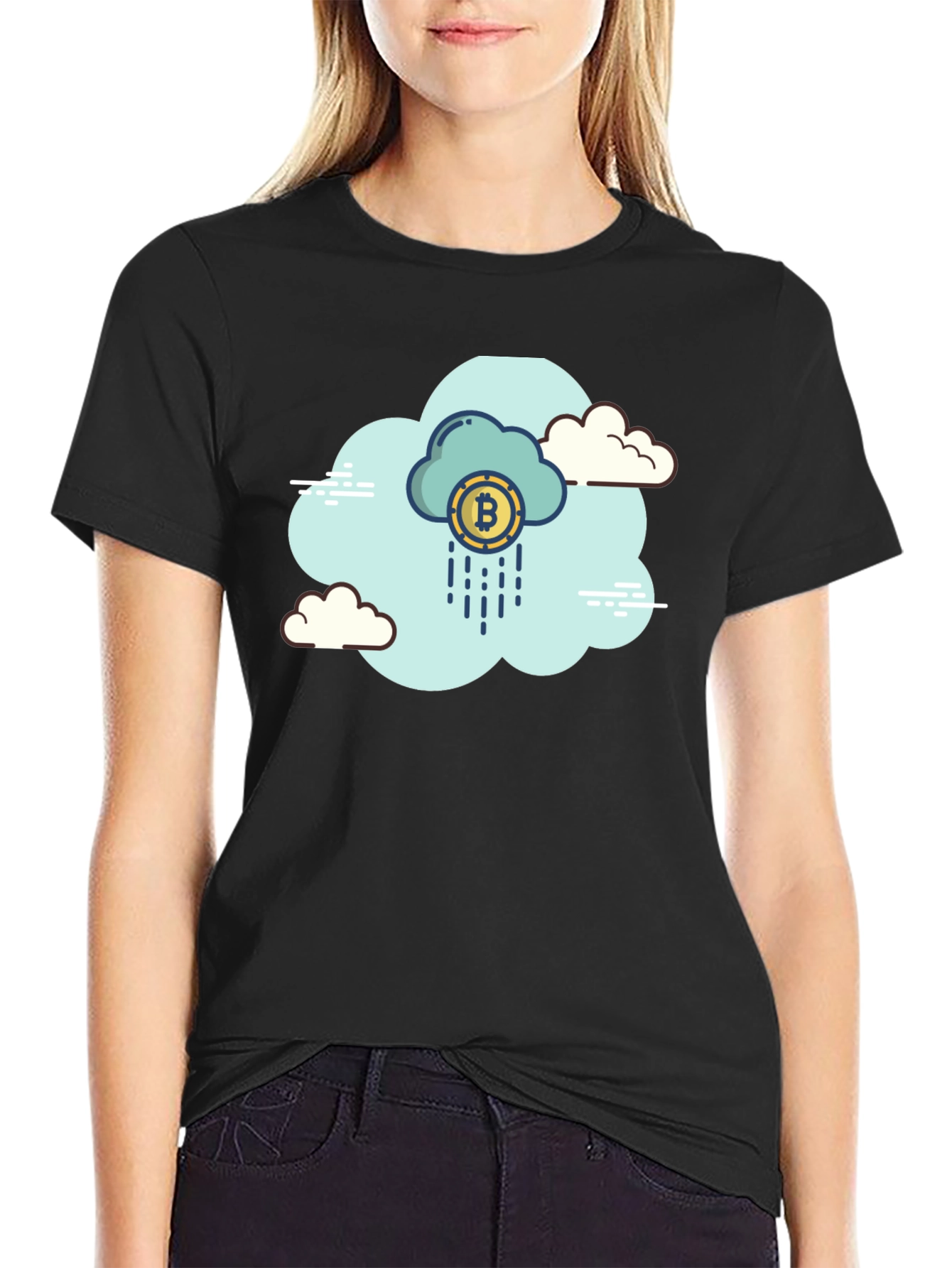 Bitcoin Cloud Black T-Shirt - Crypto Currency Tee