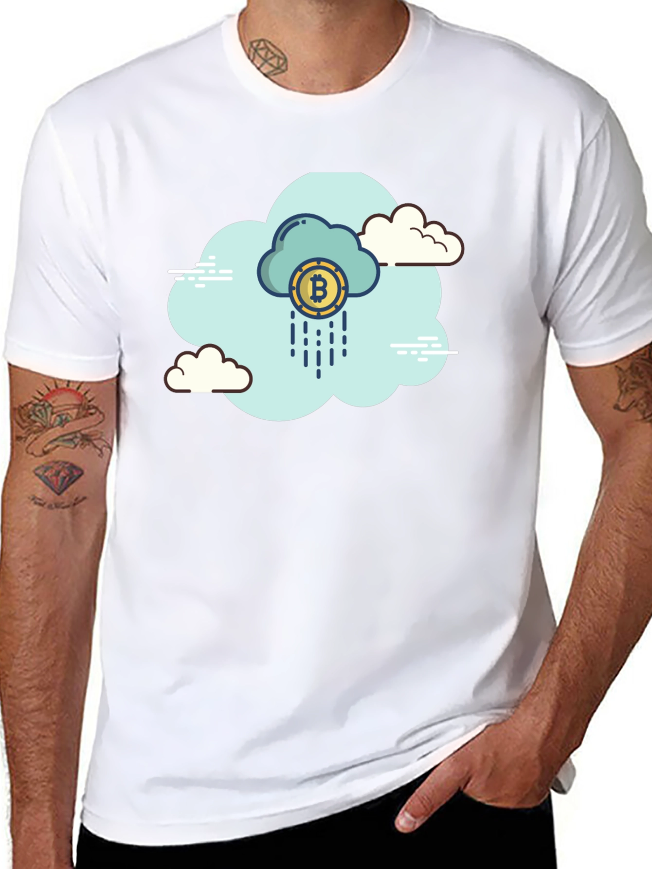 Bitcoin Cloud Black T-Shirt - Crypto Currency Tee