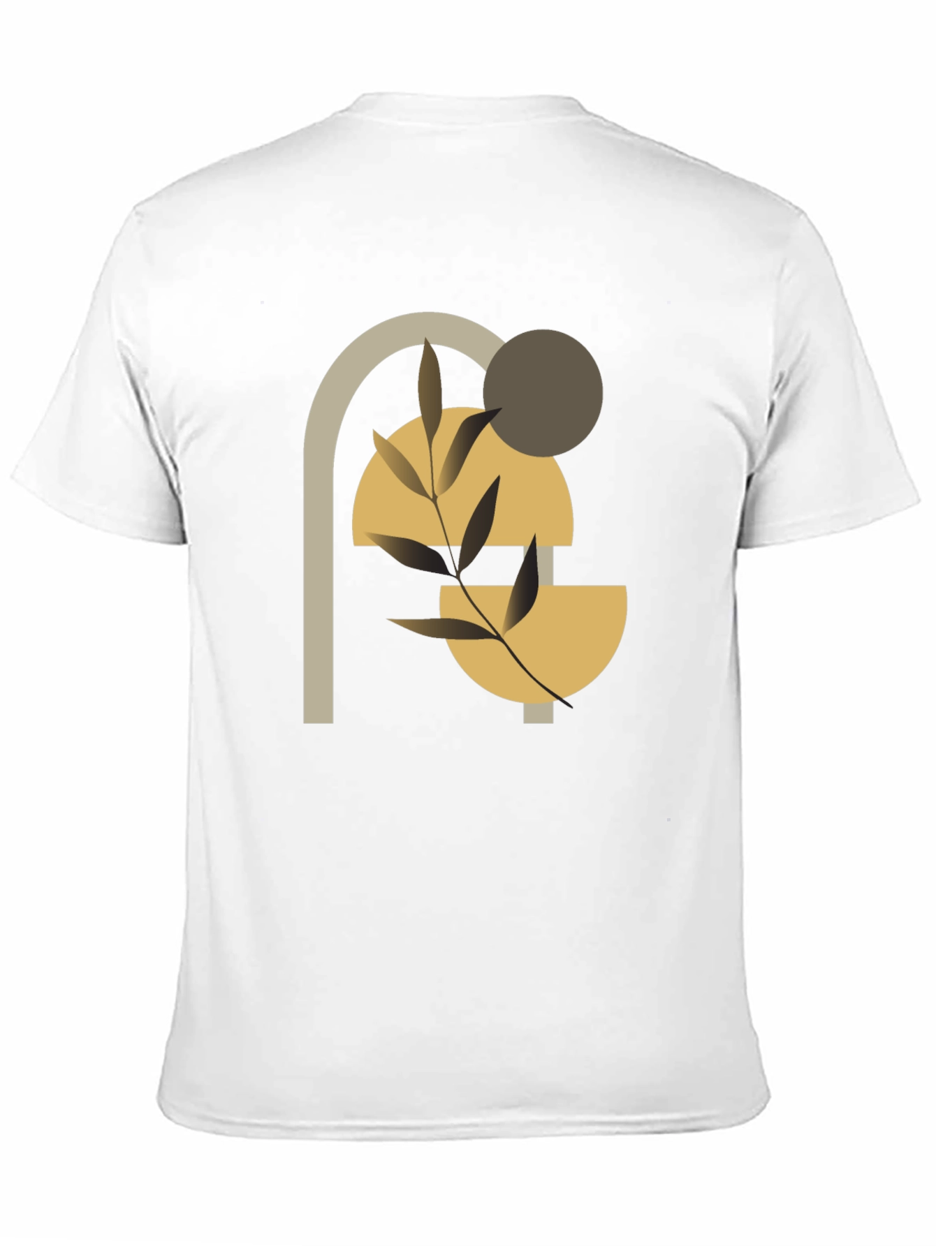 Abstract Geometric Plant Black T-Shirt