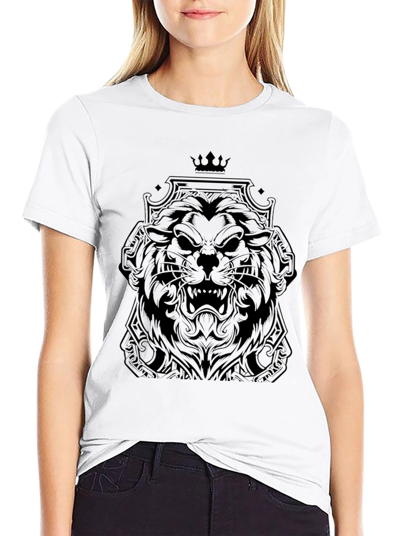 Black Lion King Graphic T-Shirt - Fierce Style