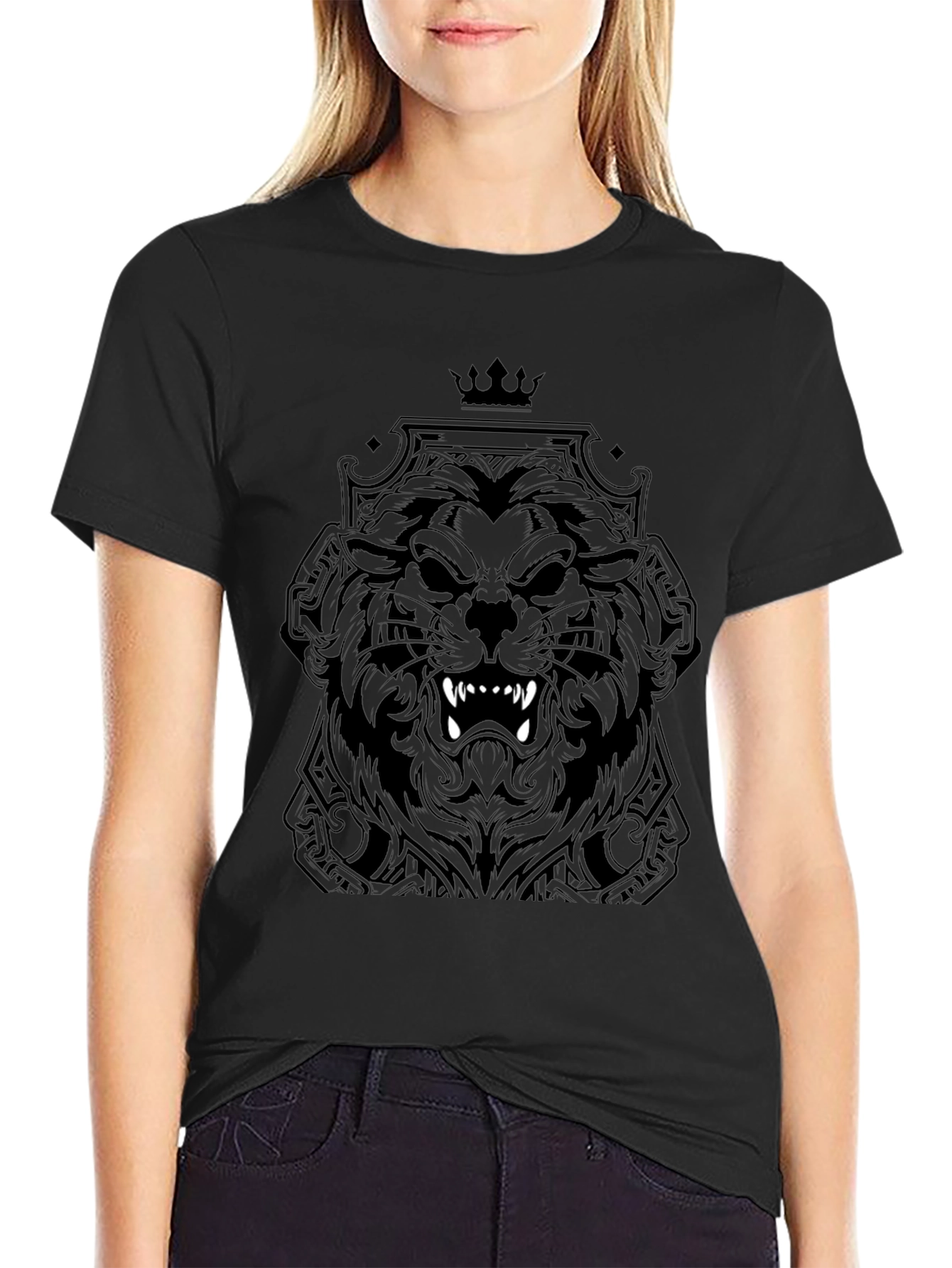 Black Lion King Graphic T-Shirt - Fierce Style