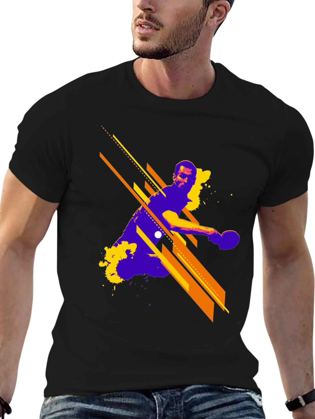 Abstract Table Tennis Graphic T-Shirt