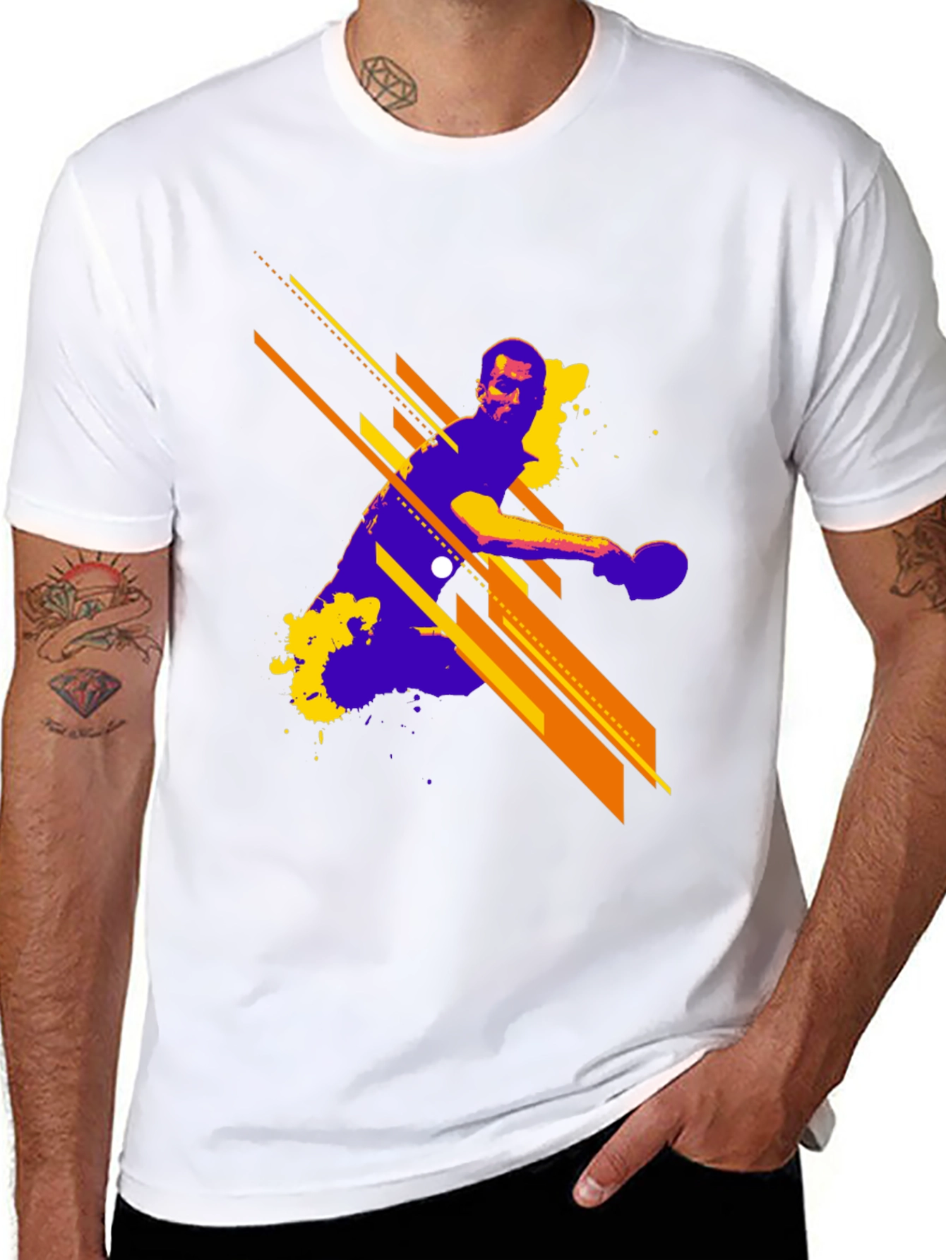 Abstract Table Tennis Graphic T-Shirt