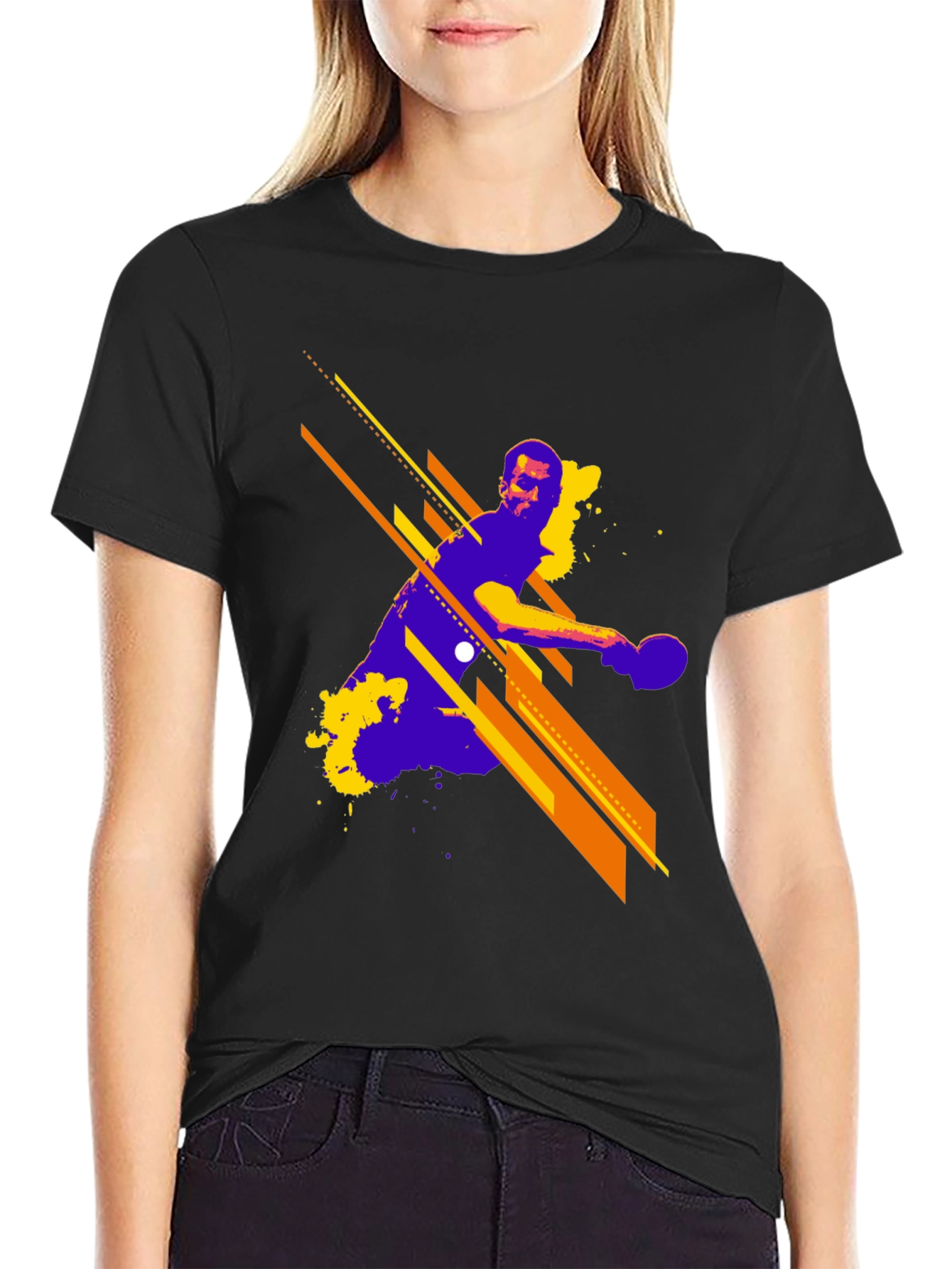 Abstract Table Tennis Graphic T-Shirt