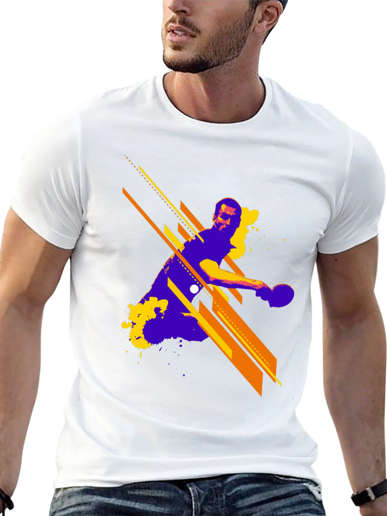 Abstract Table Tennis Graphic T-Shirt