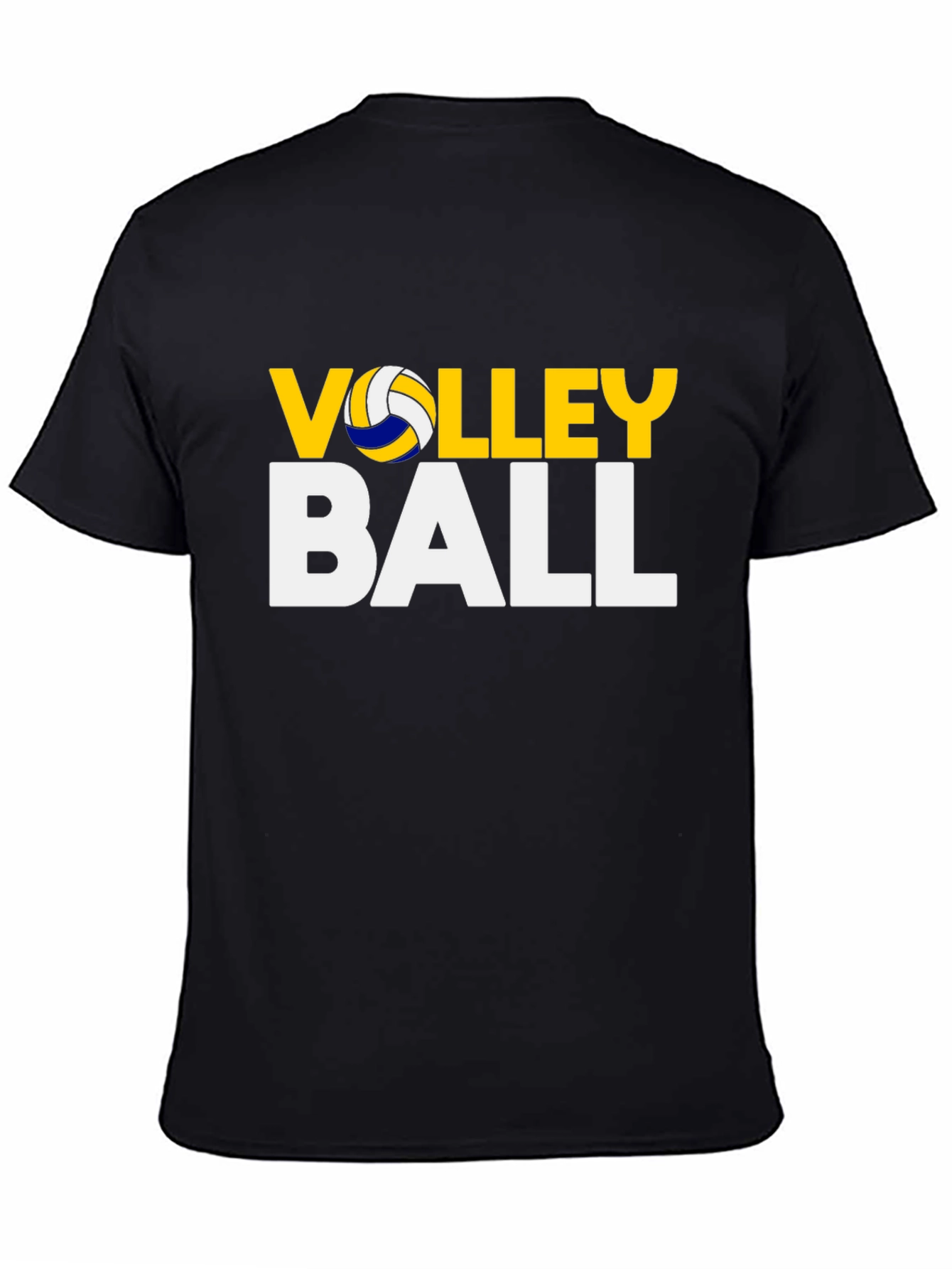 Volleyball Graphic Print Black T-Shirt