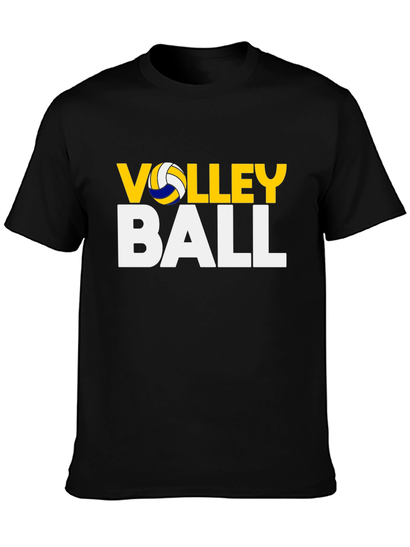 Volleyball Graphic Print Black T-Shirt