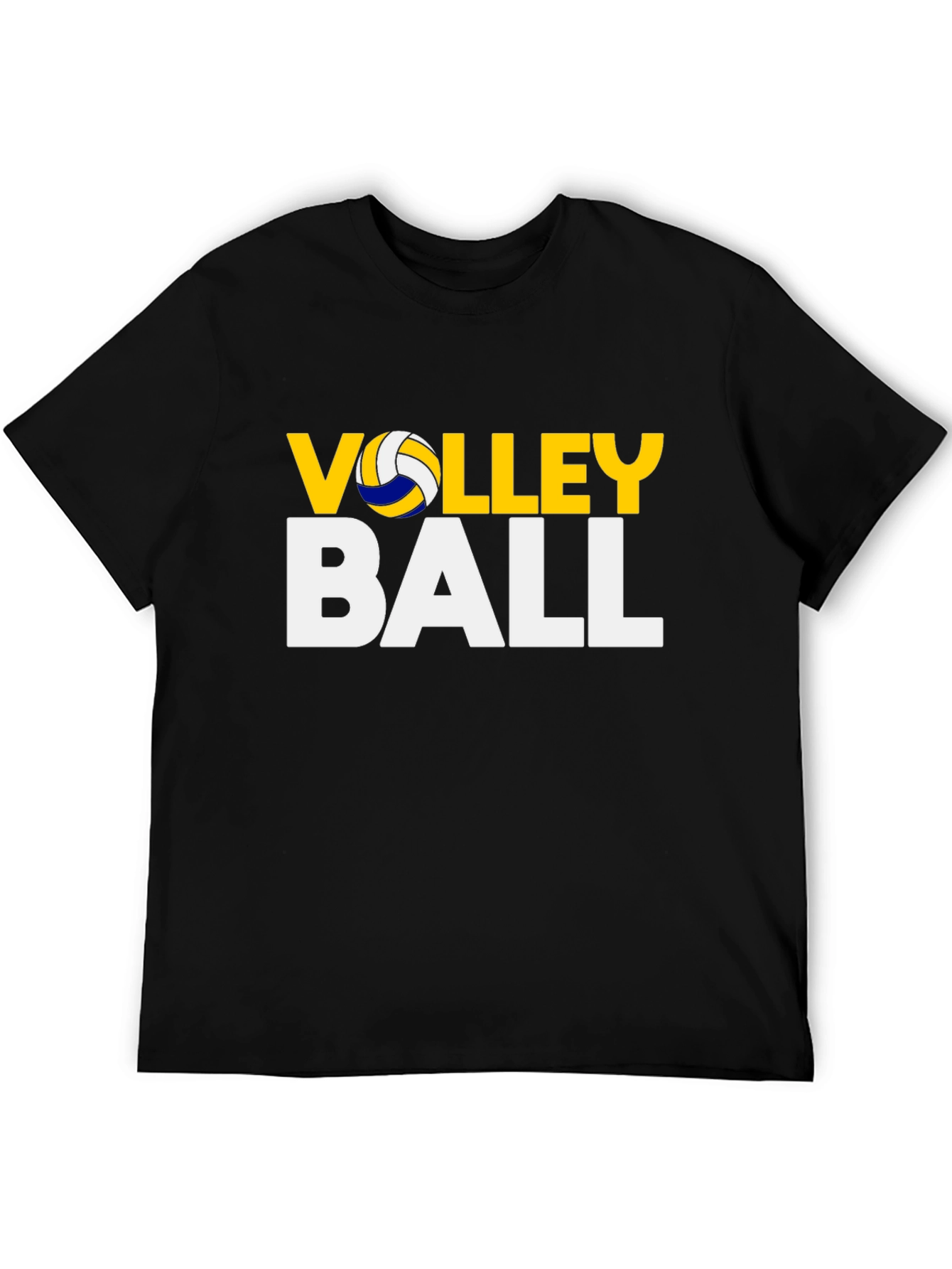 Volleyball Graphic Print Black T-Shirt