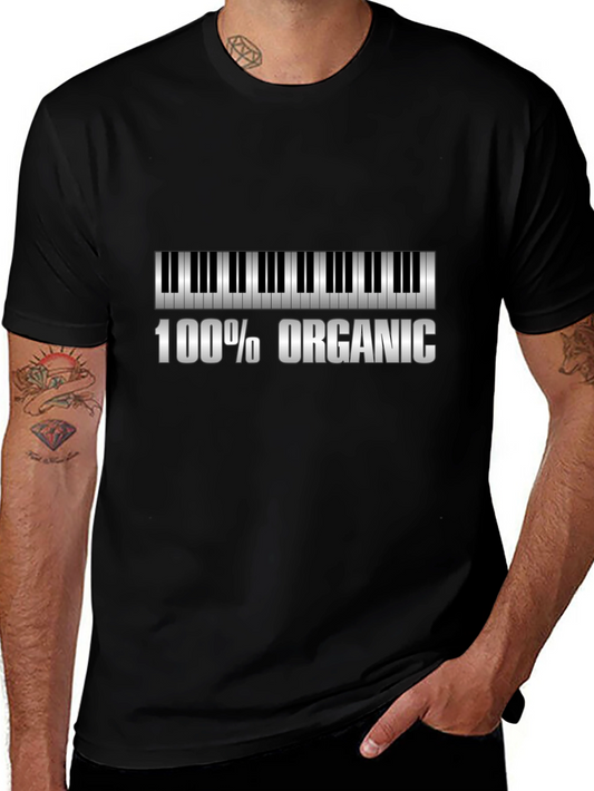 100% Organic Piano Tee - Soft Black Cotton Comfort