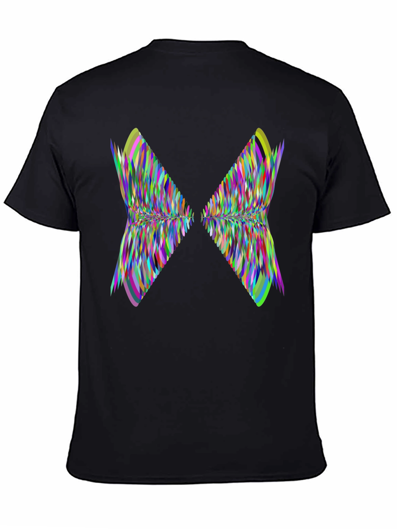 Abstract Butterfly Wing Graphic Tee - Black Casual Shirt