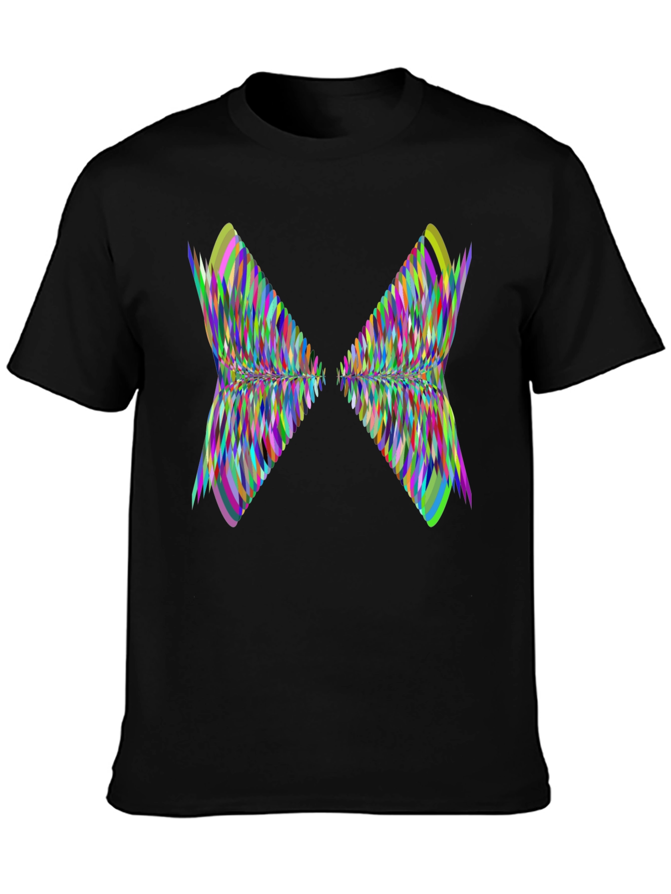 Abstract Butterfly Wing Graphic Tee - Black Casual Shirt