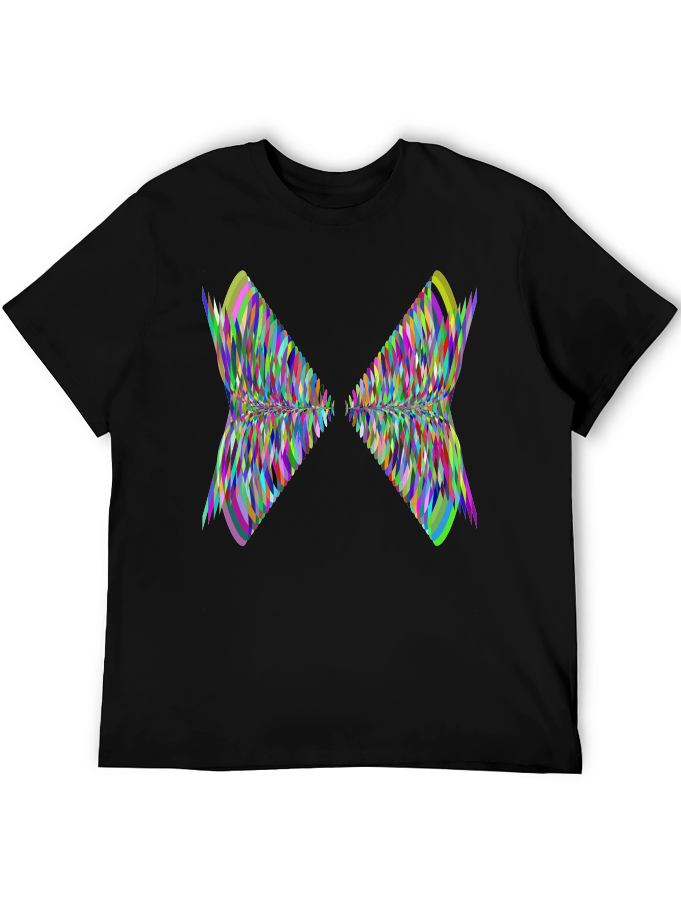 Abstract Butterfly Wing Graphic Tee - Black Casual Shirt