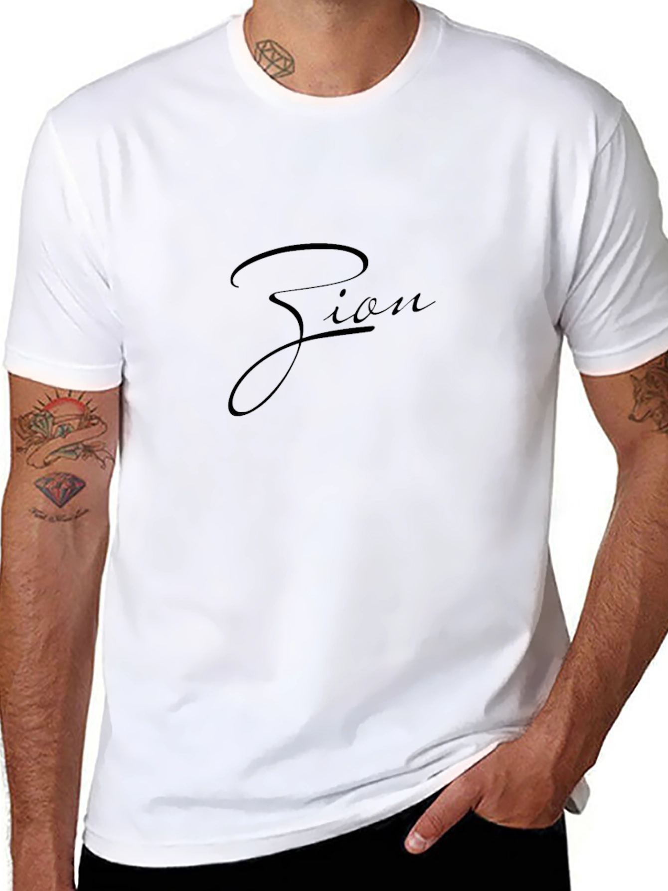 Zion Script Black T-Shirt - Stylish Casual Wear