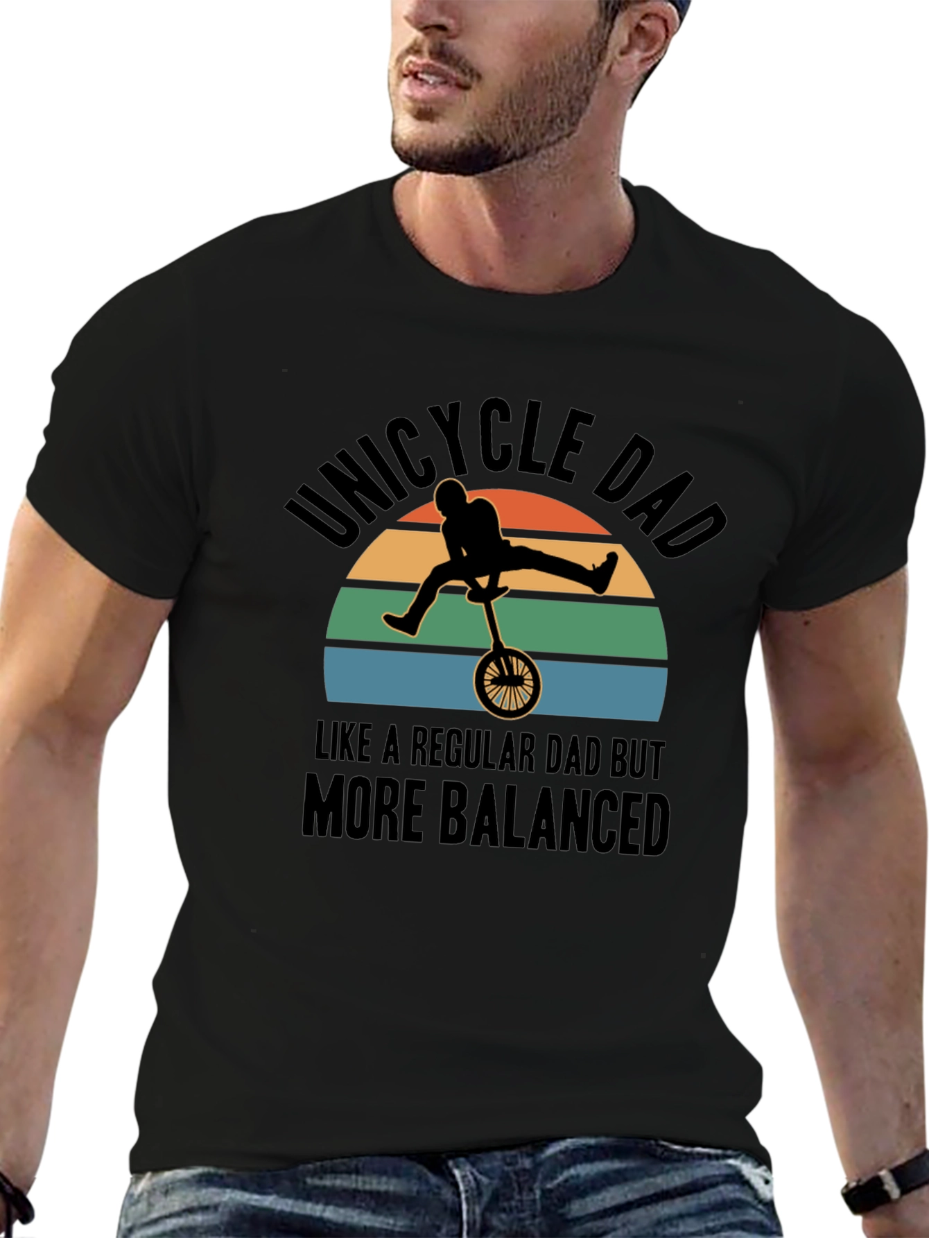 Unicycle Dad T-Shirt - Balanced Fathers Day Gift