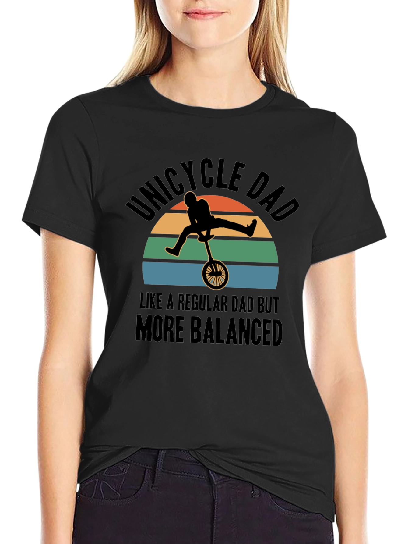 Unicycle Dad T-Shirt - Balanced Fathers Day Gift