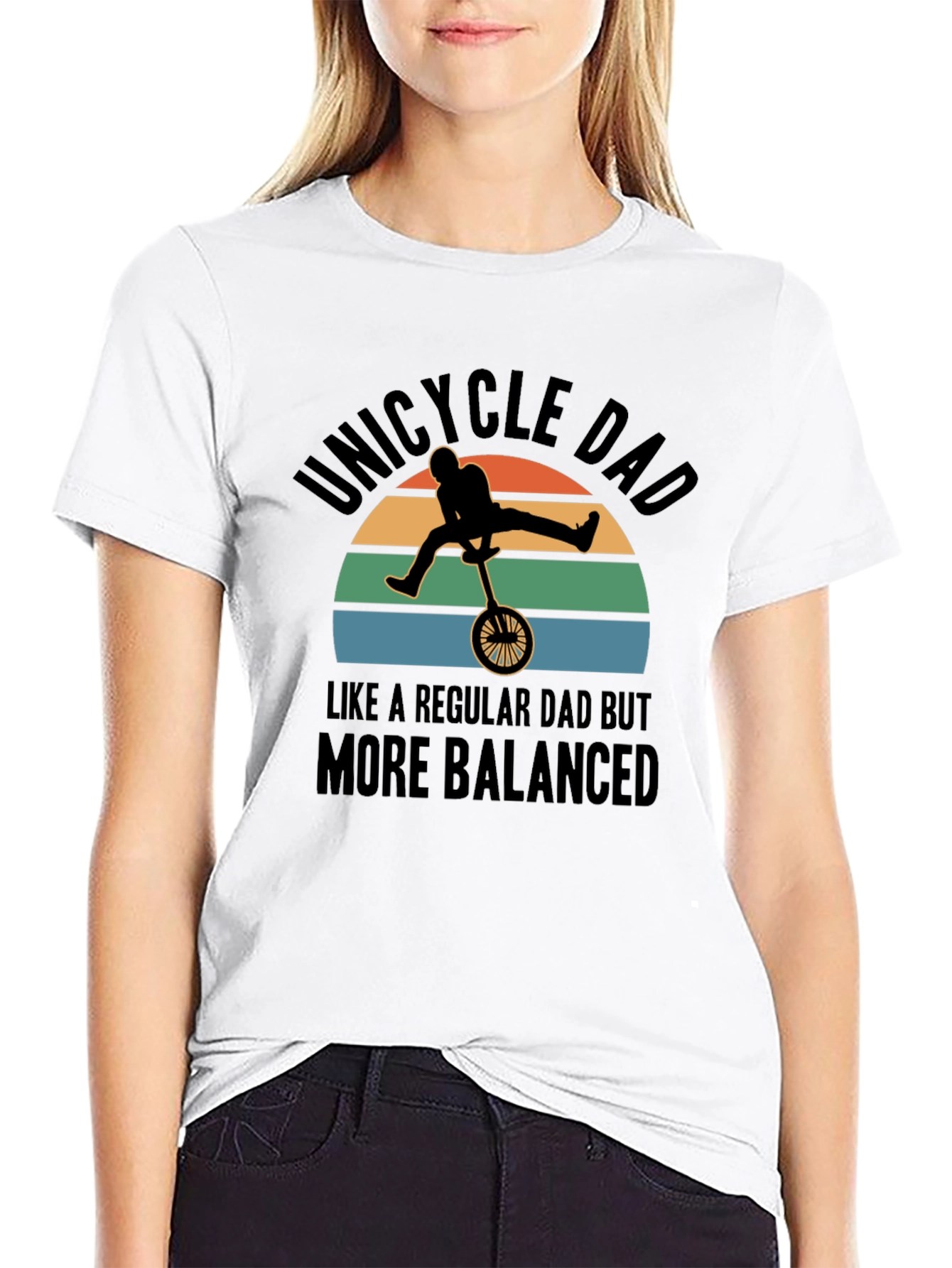 Unicycle Dad T-Shirt - Balanced Fathers Day Gift