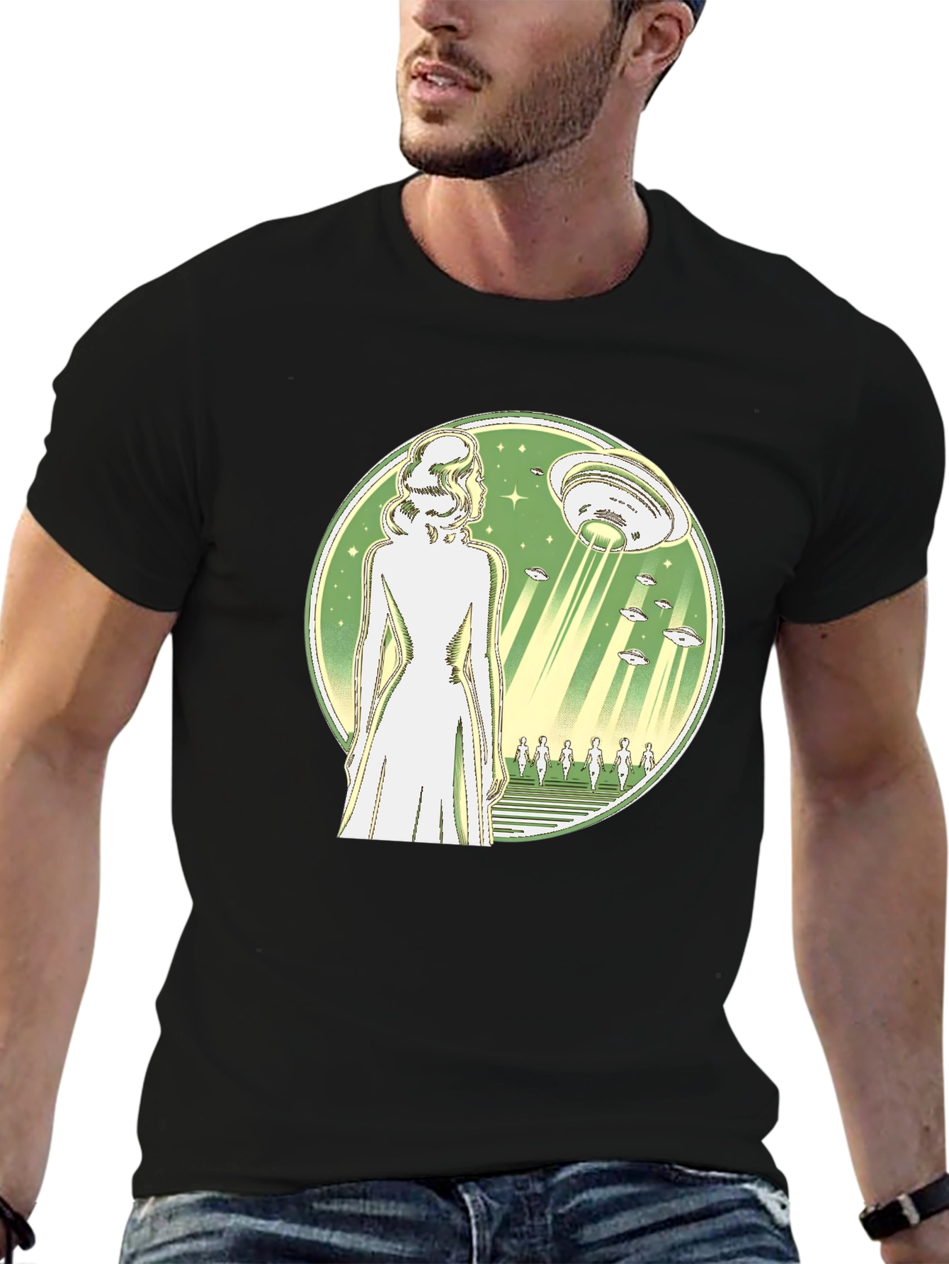 UFO Abduction T-Shirt - Black