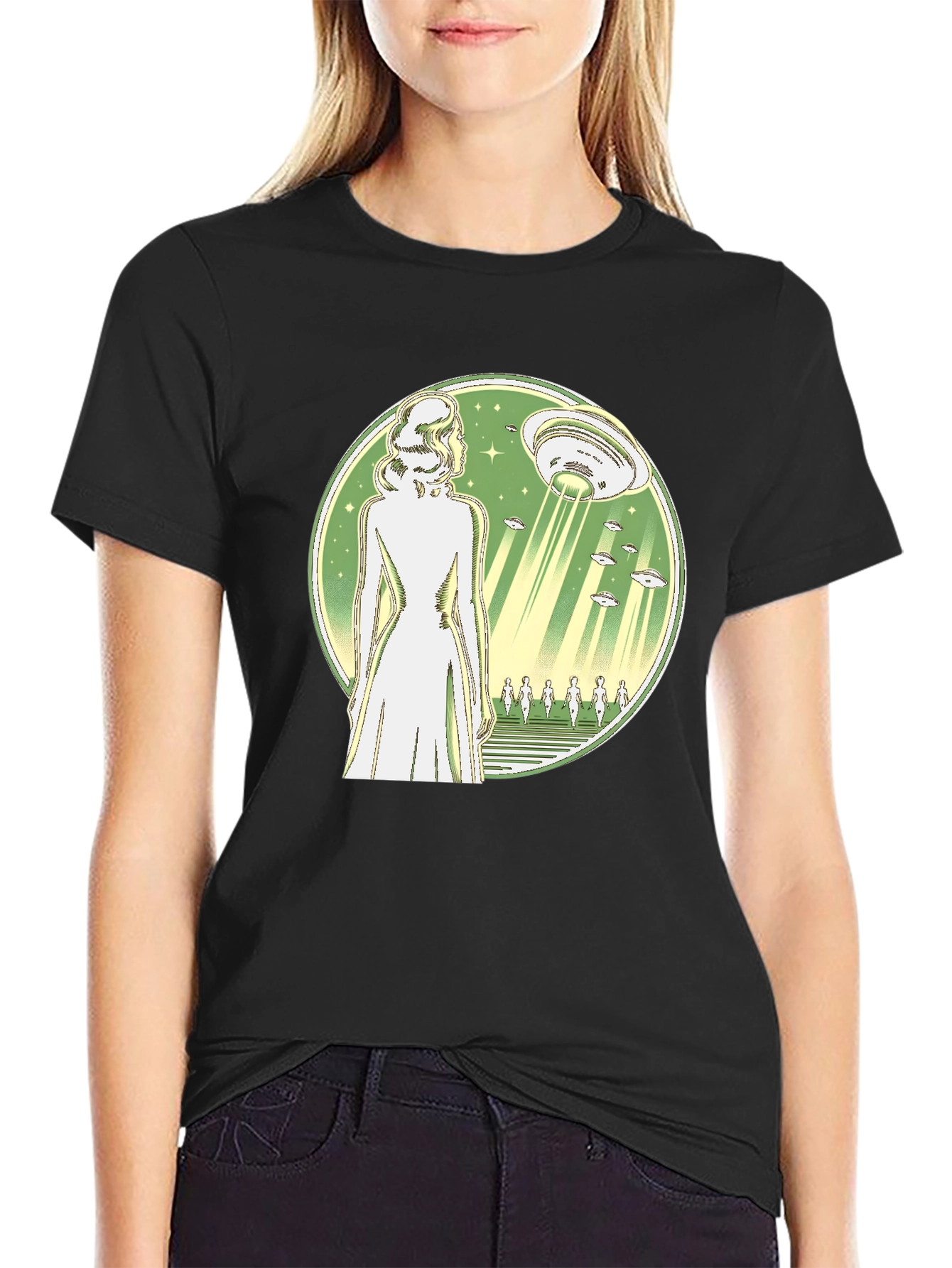 UFO Abduction T-Shirt - Black