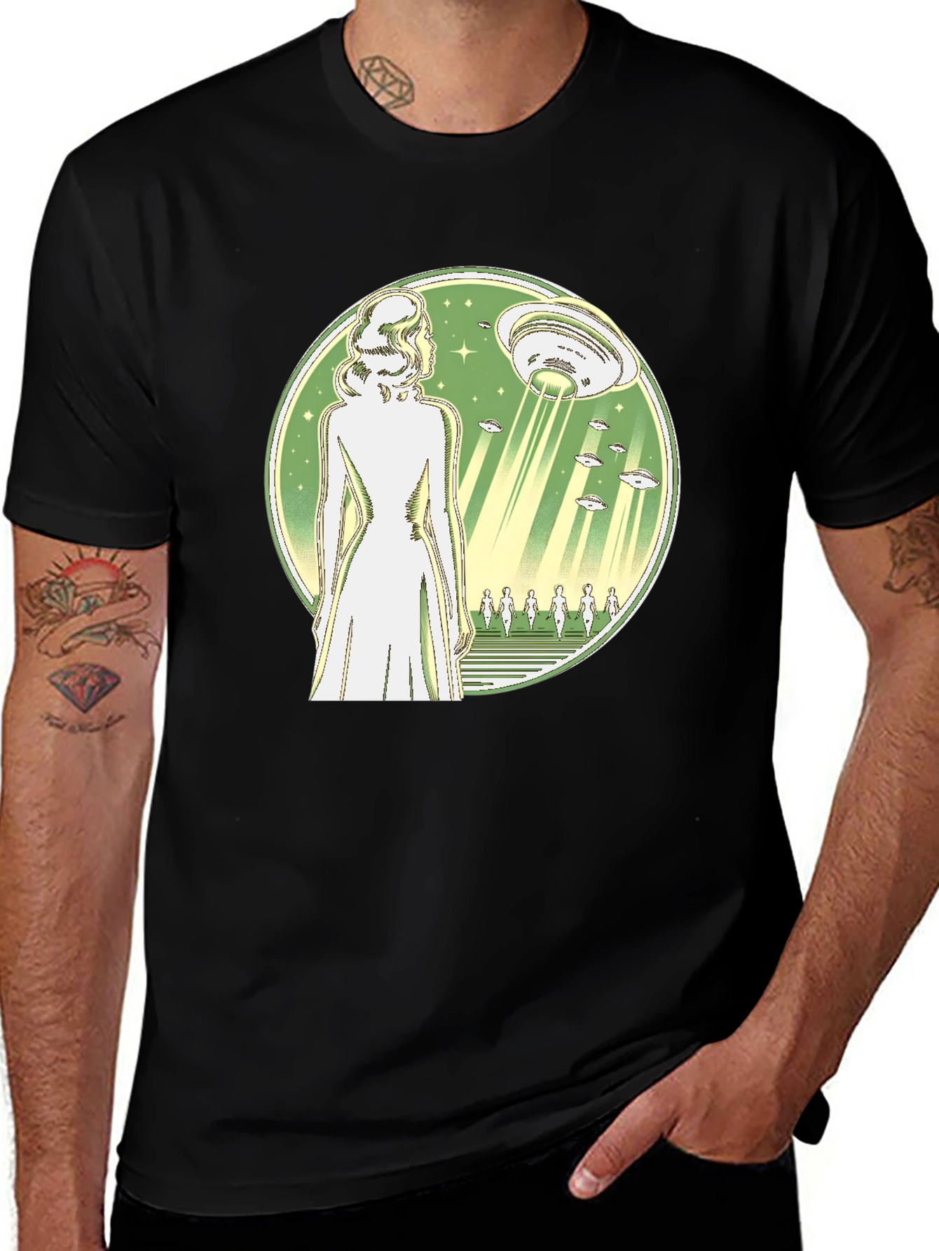 UFO Abduction T-Shirt - Black